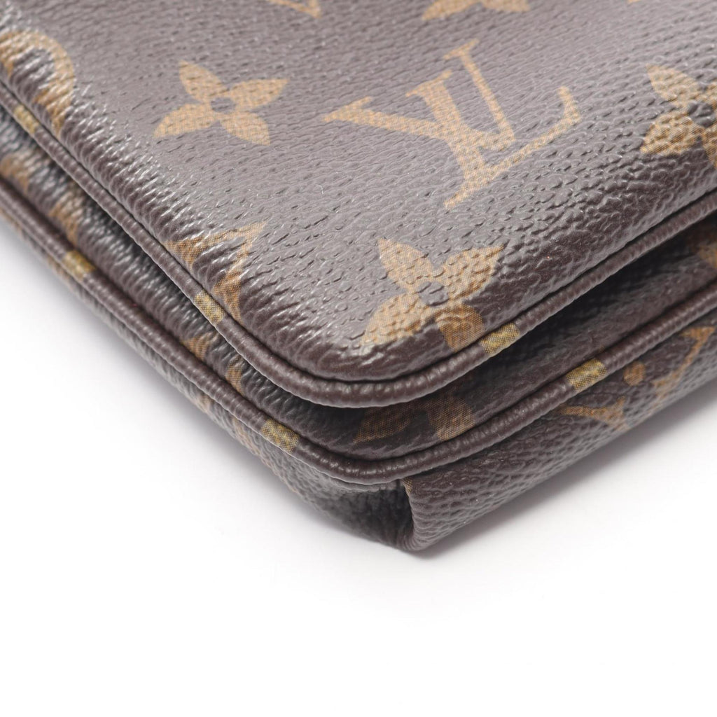 Louis Vuitton Brown Monogram Pink Coated Canvas Leather Shoulder Bag
