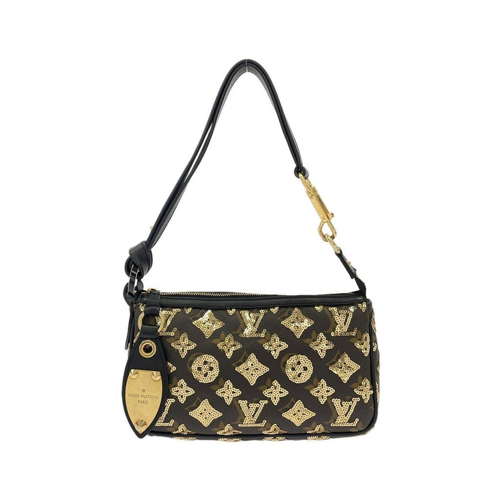 Louis Vuitton Gold Coated Canvas Spangles Pochette Pouch