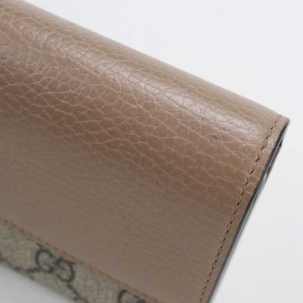 Gucci Beige Pvc Leather Long Wallet (Bi-Fold) (Pre-Owned)