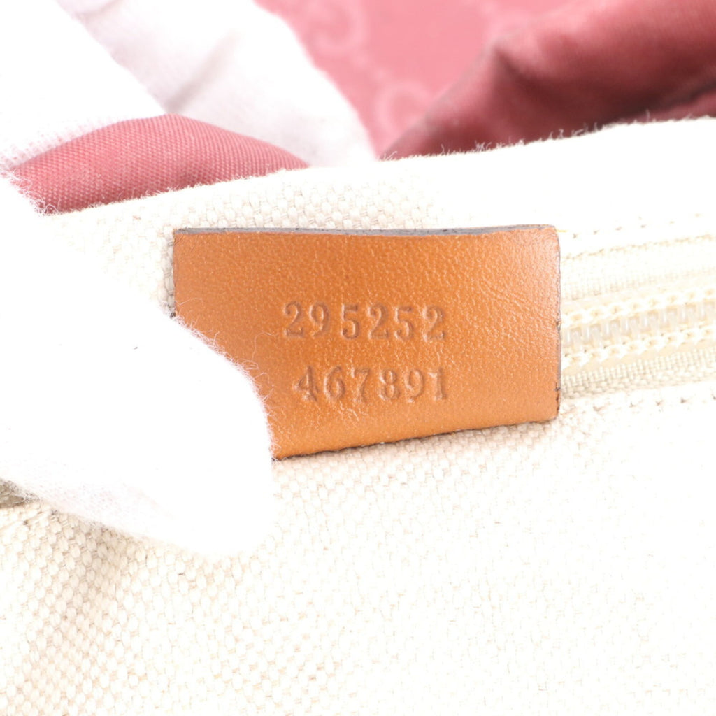 Gucci Red Color Wine Nylon Handbag (Pre-Owned)