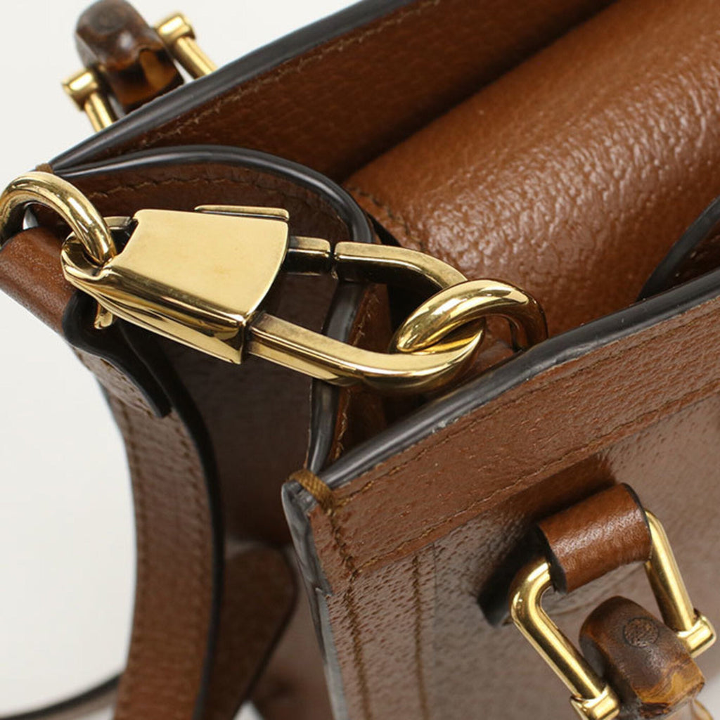 Gucci Brown Leather Tote Bag (Pre-Owned)
