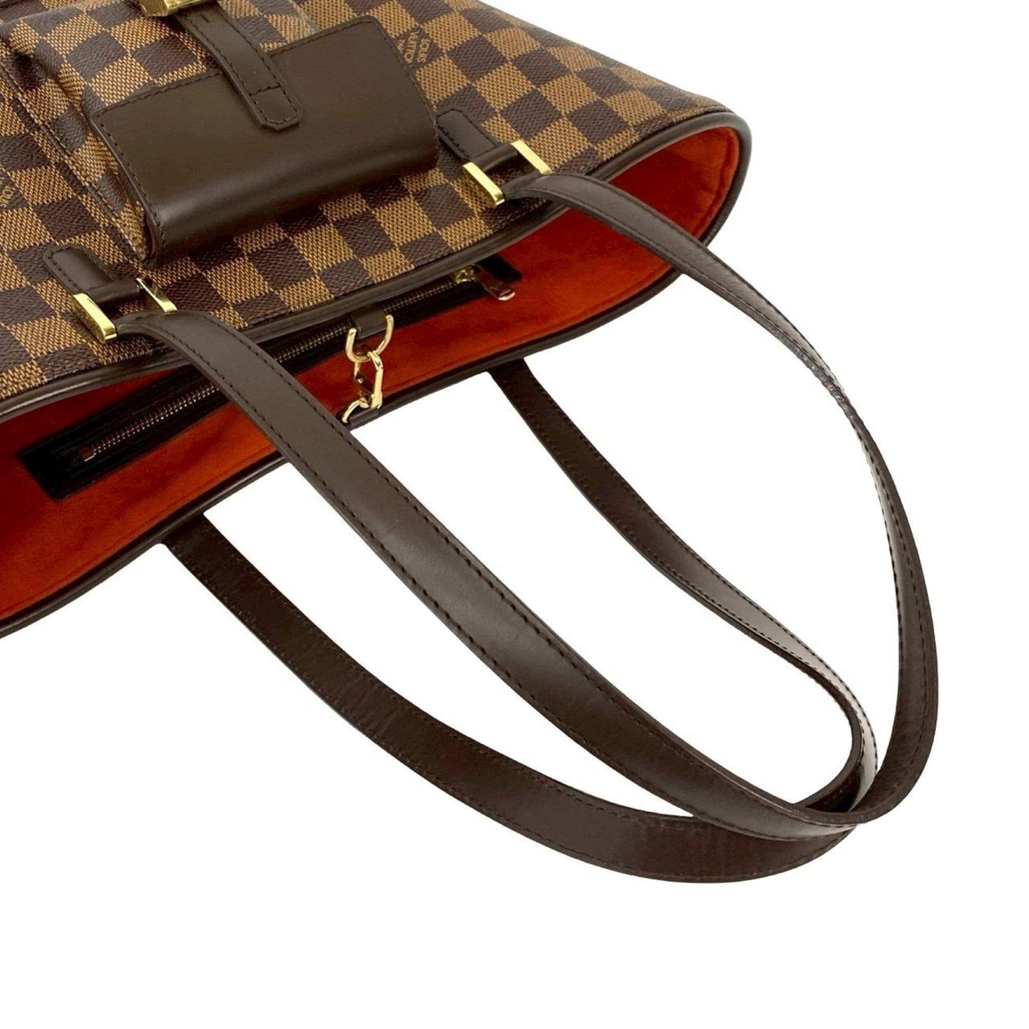 Louis Vuitton Brown Damier Canvas Leather Pvc Handbag Tote Bag