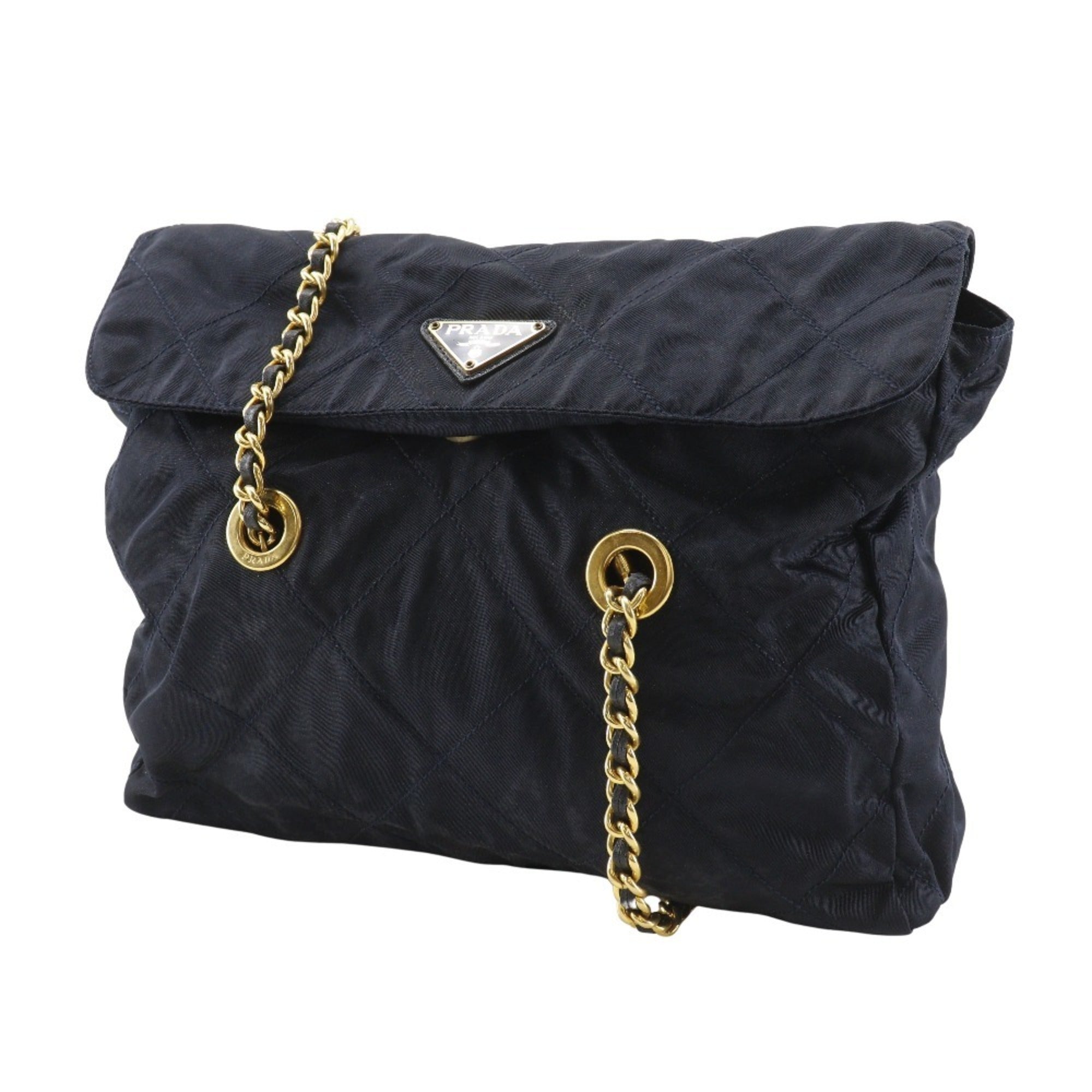 Prada Navy Nylon Shoulder Bag