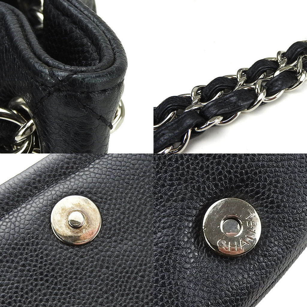 Chanel Black Grained Calfskin Shoulder Bag
