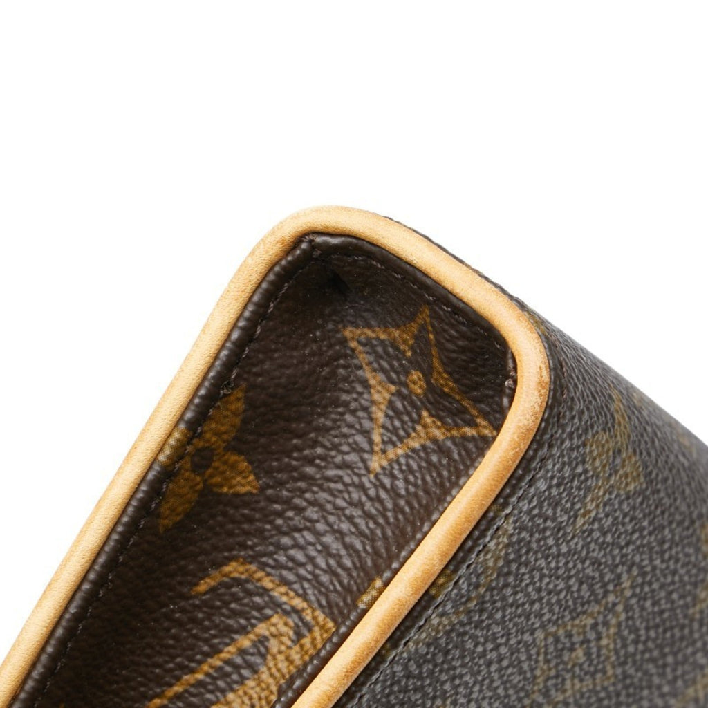Louis Vuitton Brown Pvc Leather Pochette Sling Bag