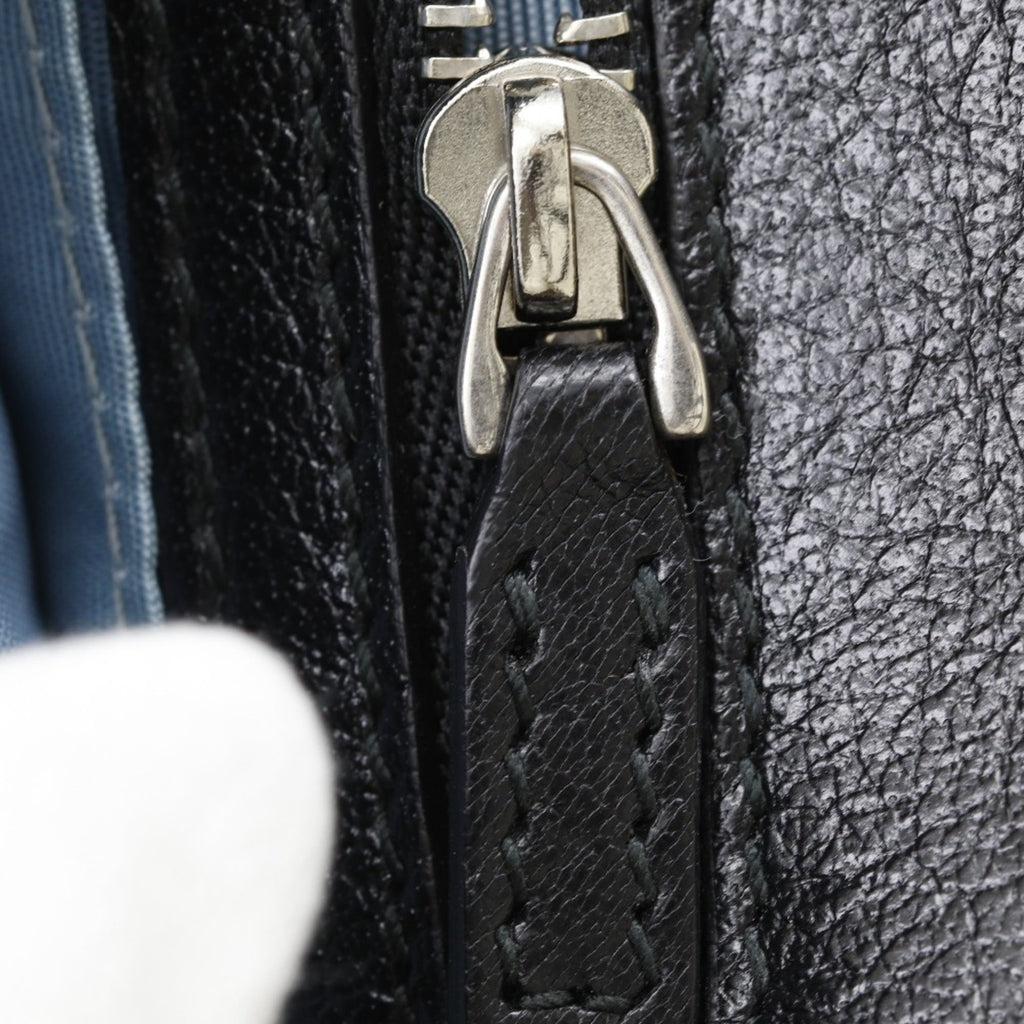 Gucci Black Red Color Leather Shoulder Bag (Pre-Owned)