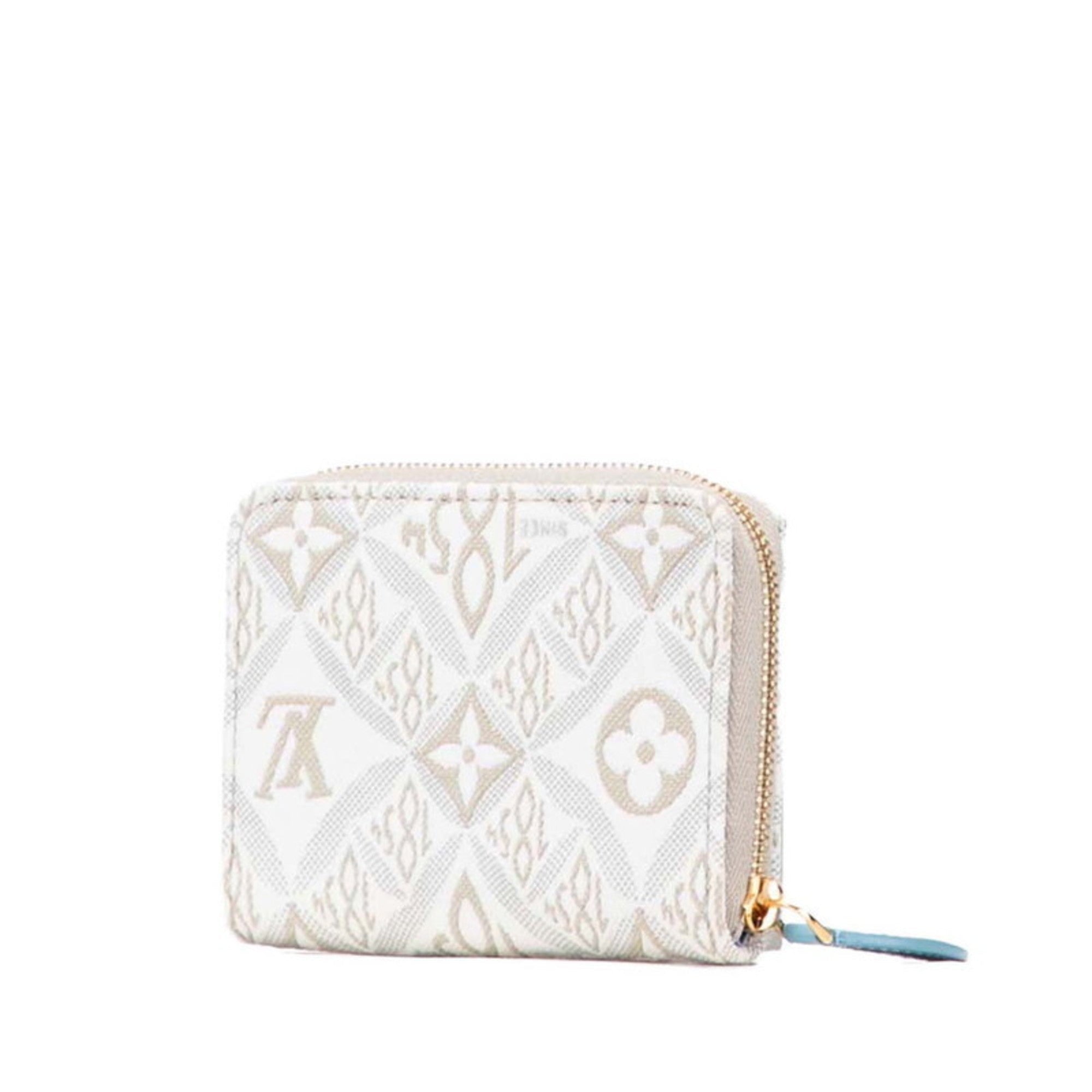 Louis Vuitton Monogram Beige White Canvas Leather Coin Purse/Coin Case
