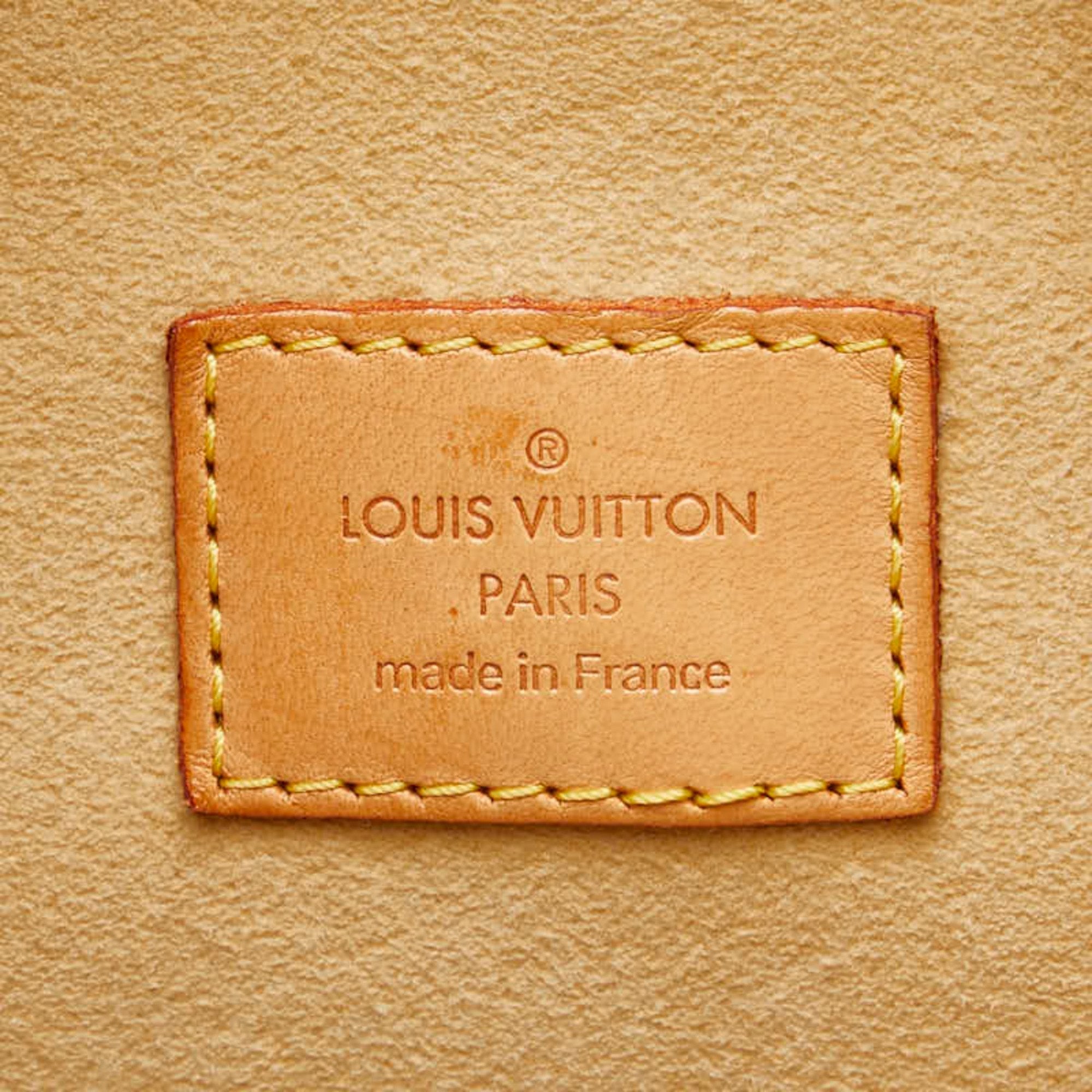 Louis Vuitton Brown Pvc Leather Boston Bag Handbag