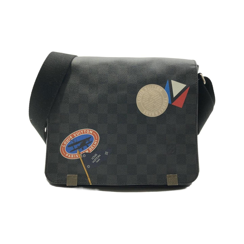 Louis Vuitton Dark Gray Graphite Coated Canvas Shoulder Bag
