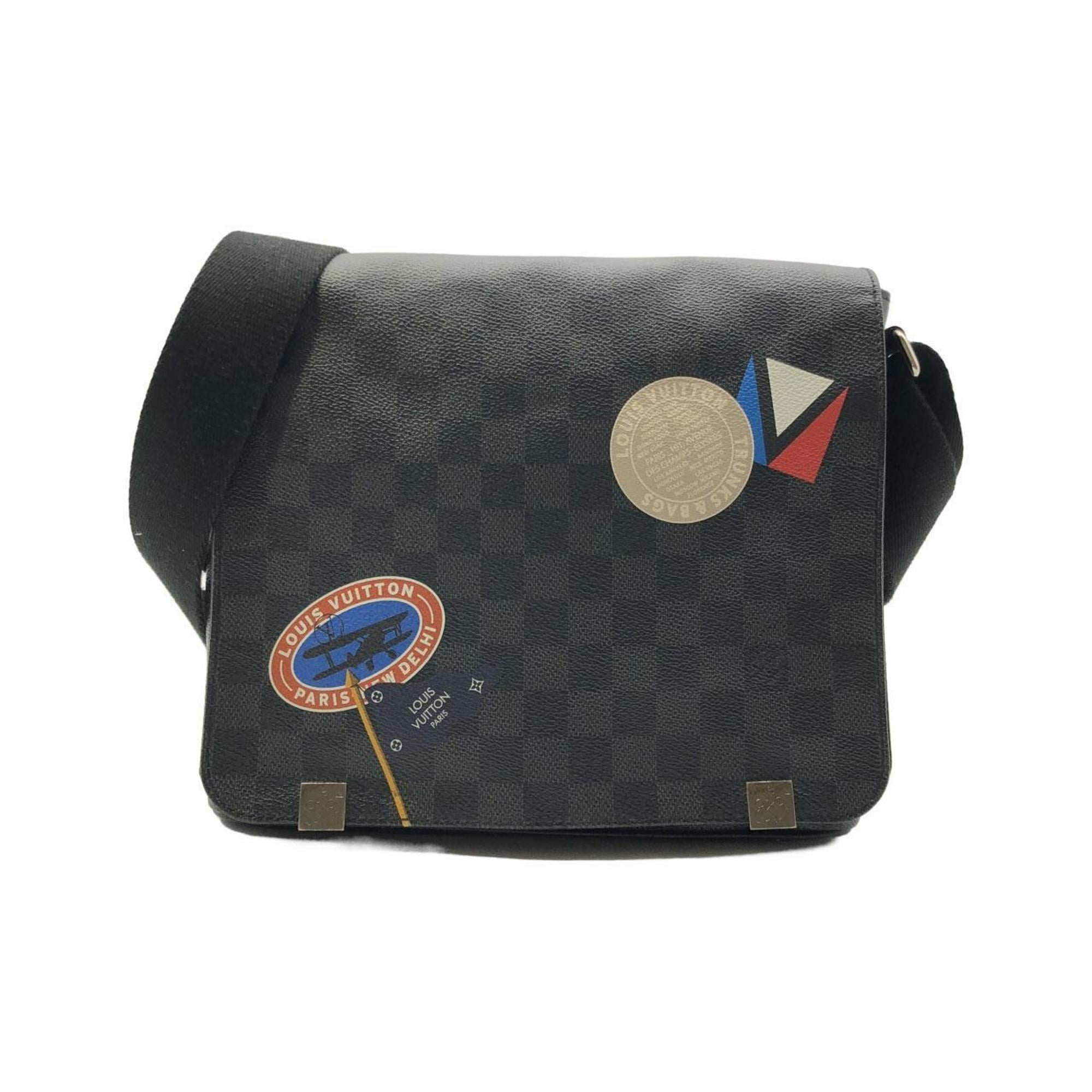 Louis Vuitton Dark Gray Graphite Coated Canvas Shoulder Bag