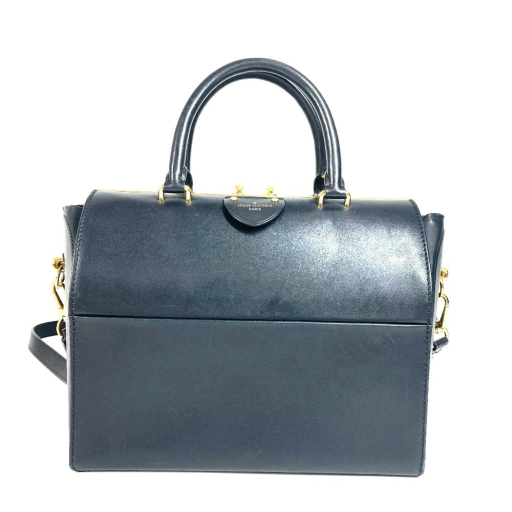 Louis Vuitton Black Leather Handbag Shoulder Bag