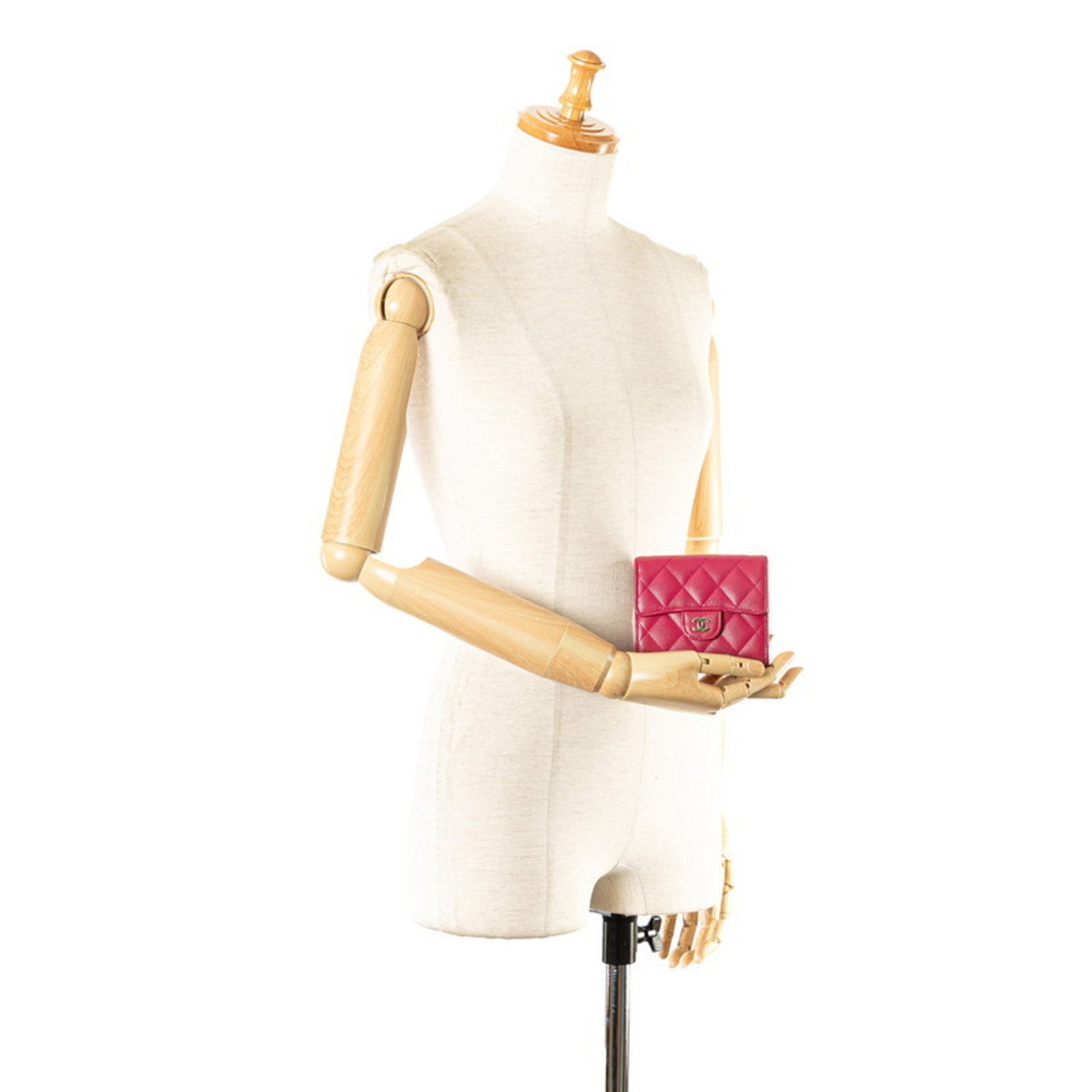 Chanel Pink Grained Calfskin Wallet (Bi-Fold)