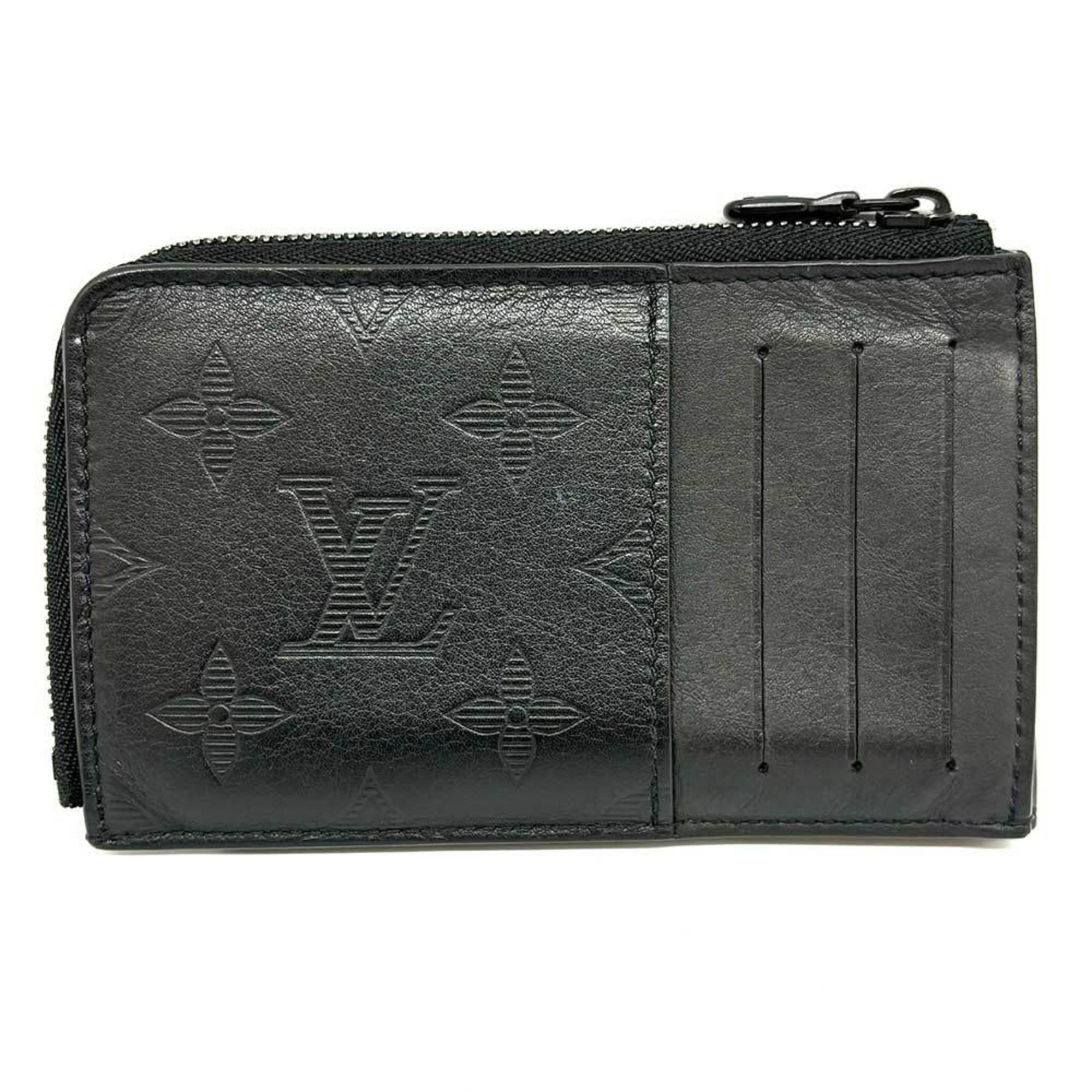 Louis Vuitton Black Monogram Shadow Leather Coin Purse/Coin Case