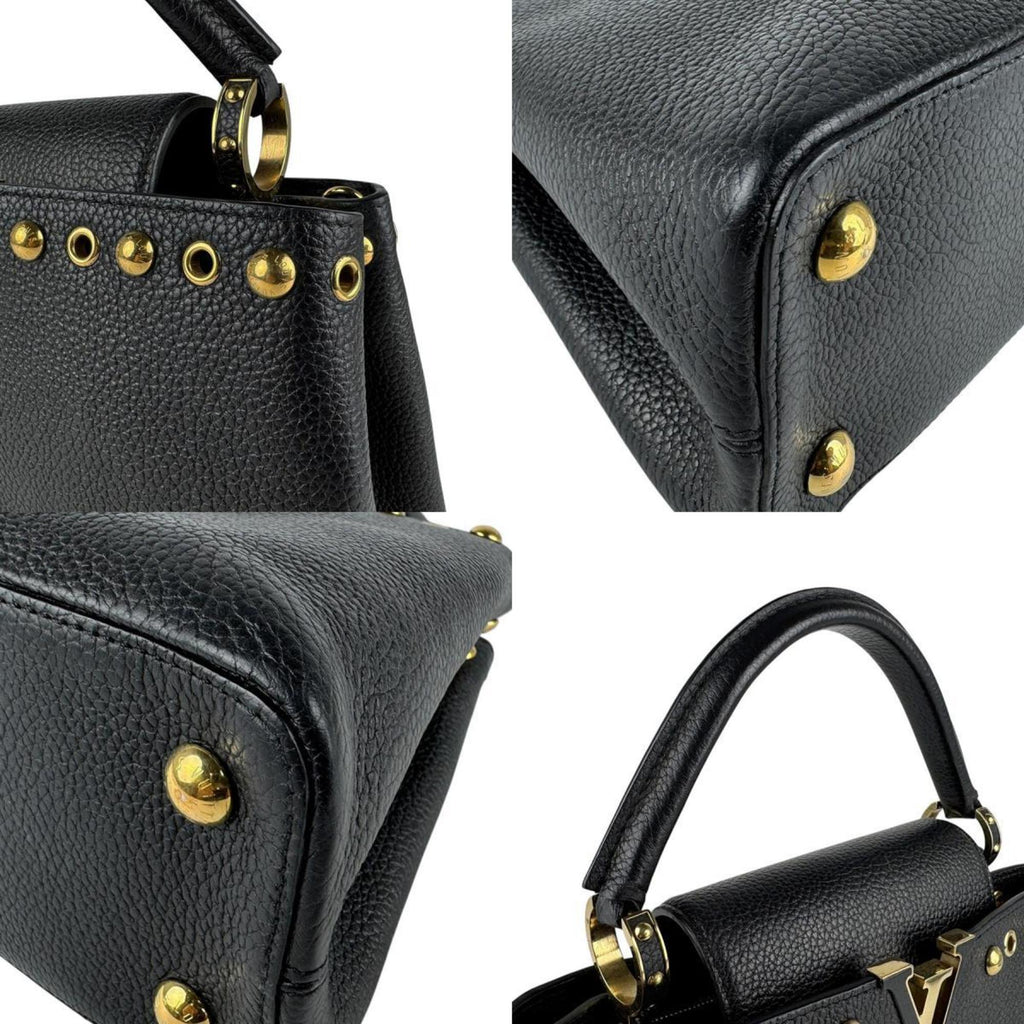 Louis Vuitton Black Leather Handbag Shoulder Bag