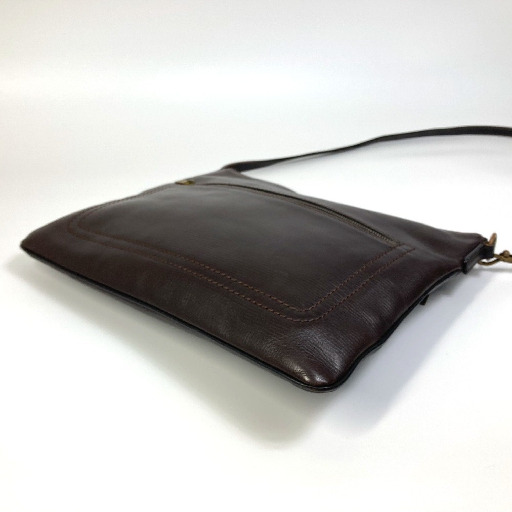 Louis Vuitton Brown Coffee Utah Leather Pochette Shoulder Bag