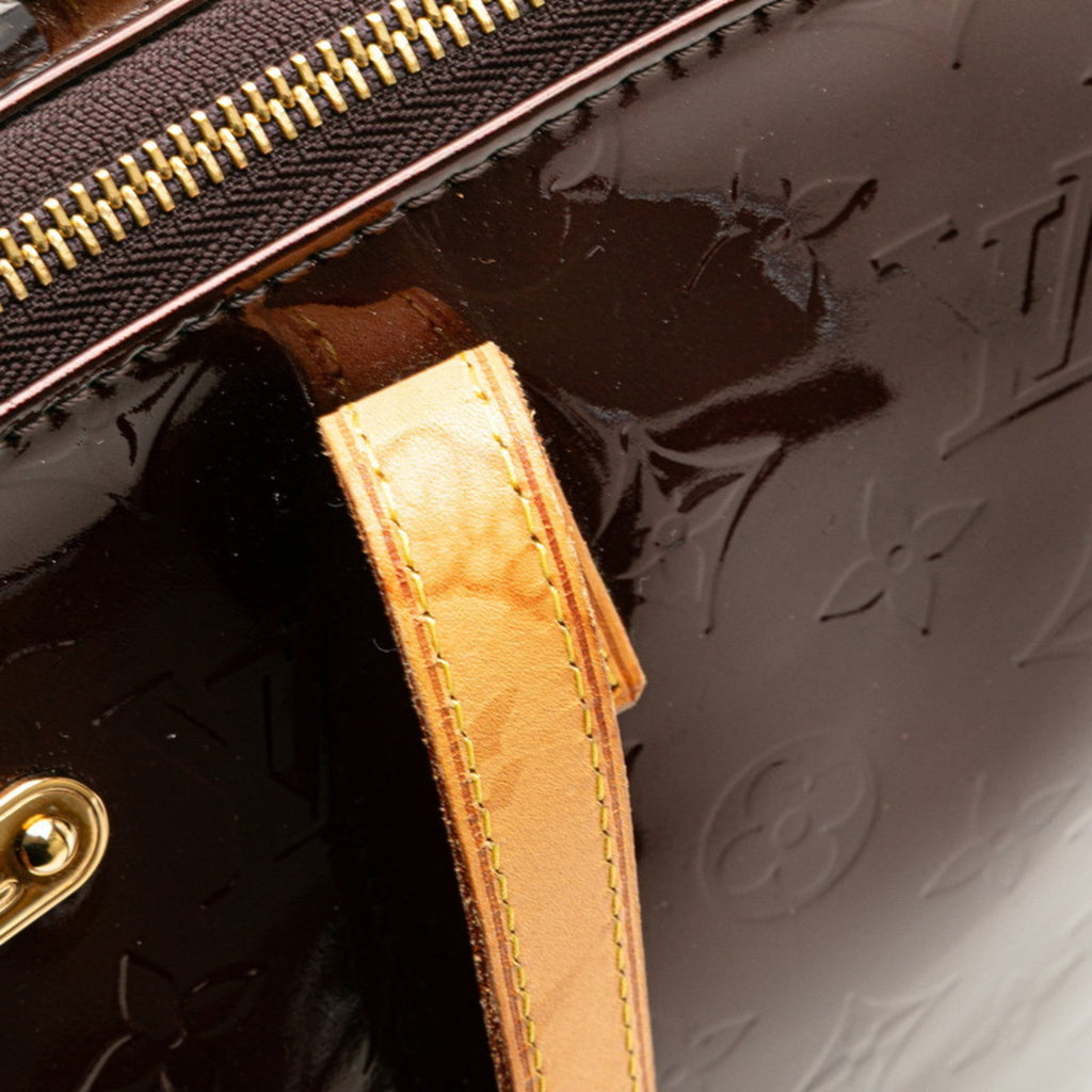 Louis Vuitton Amarante Brown Patent Leather Leather Handbag Shoulder Bag