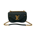 Louis Vuitton Black Leather Handbag Shoulder Bag