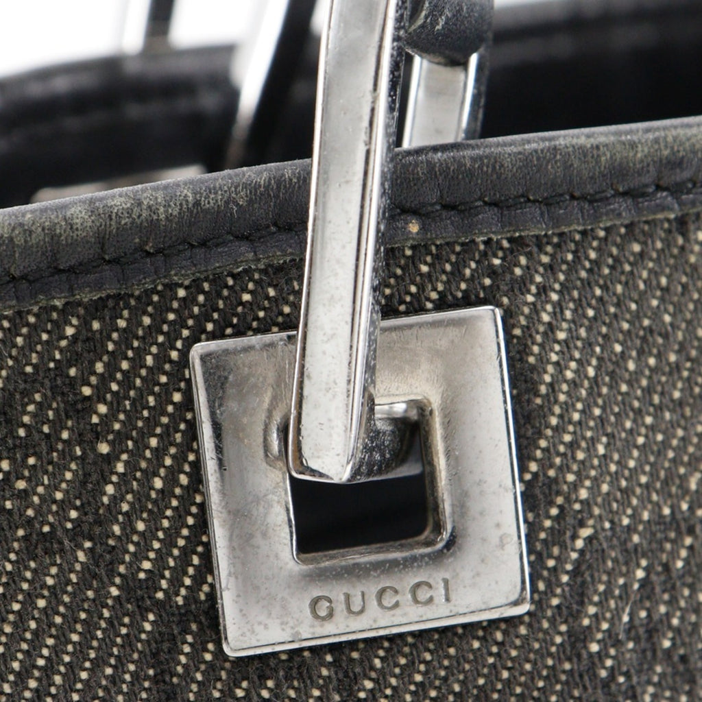 Gucci Black Denim Handbag Tote Bag (Pre-Owned)