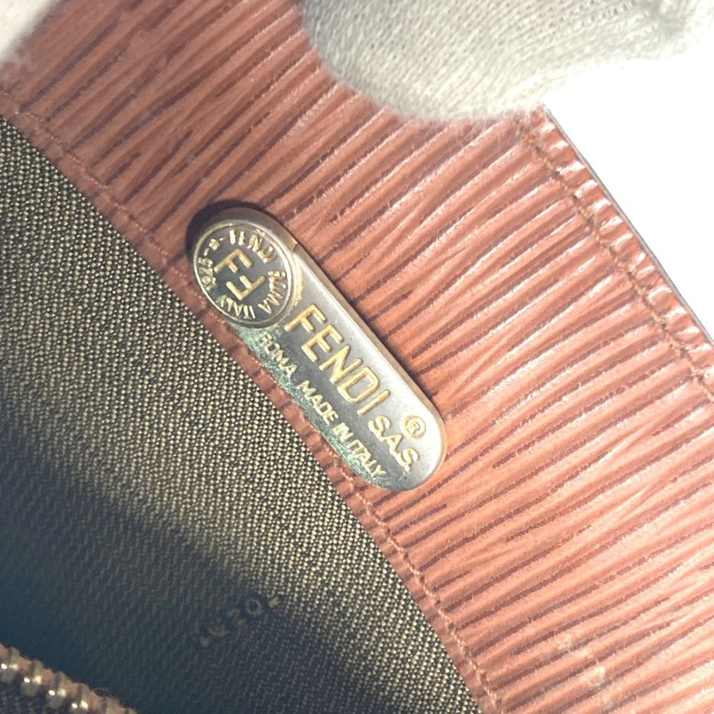 Fendi Brown Leather Handbag Shoulder Bag Tote Bag