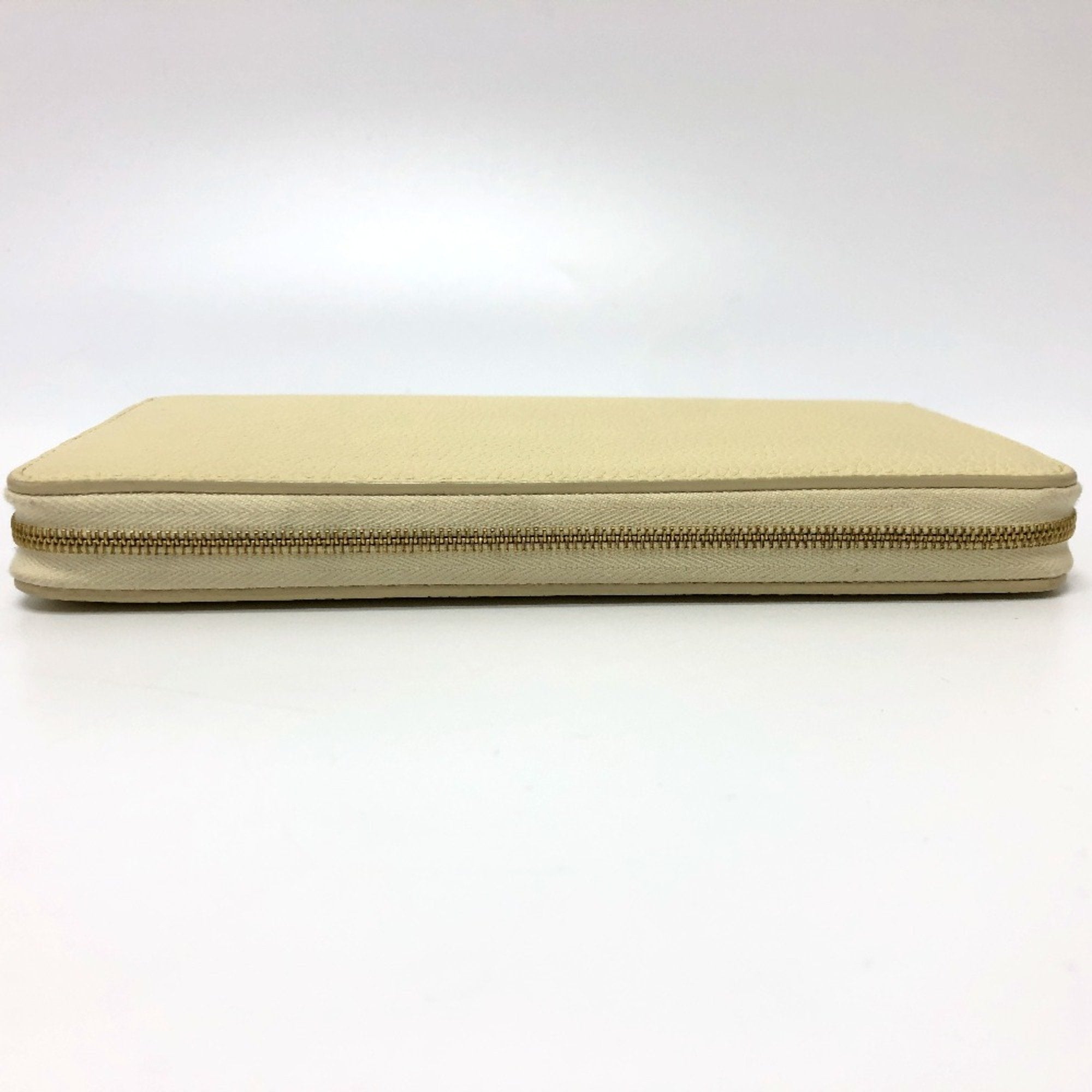Celine Beige Leather Long Wallet (Bi-Fold)