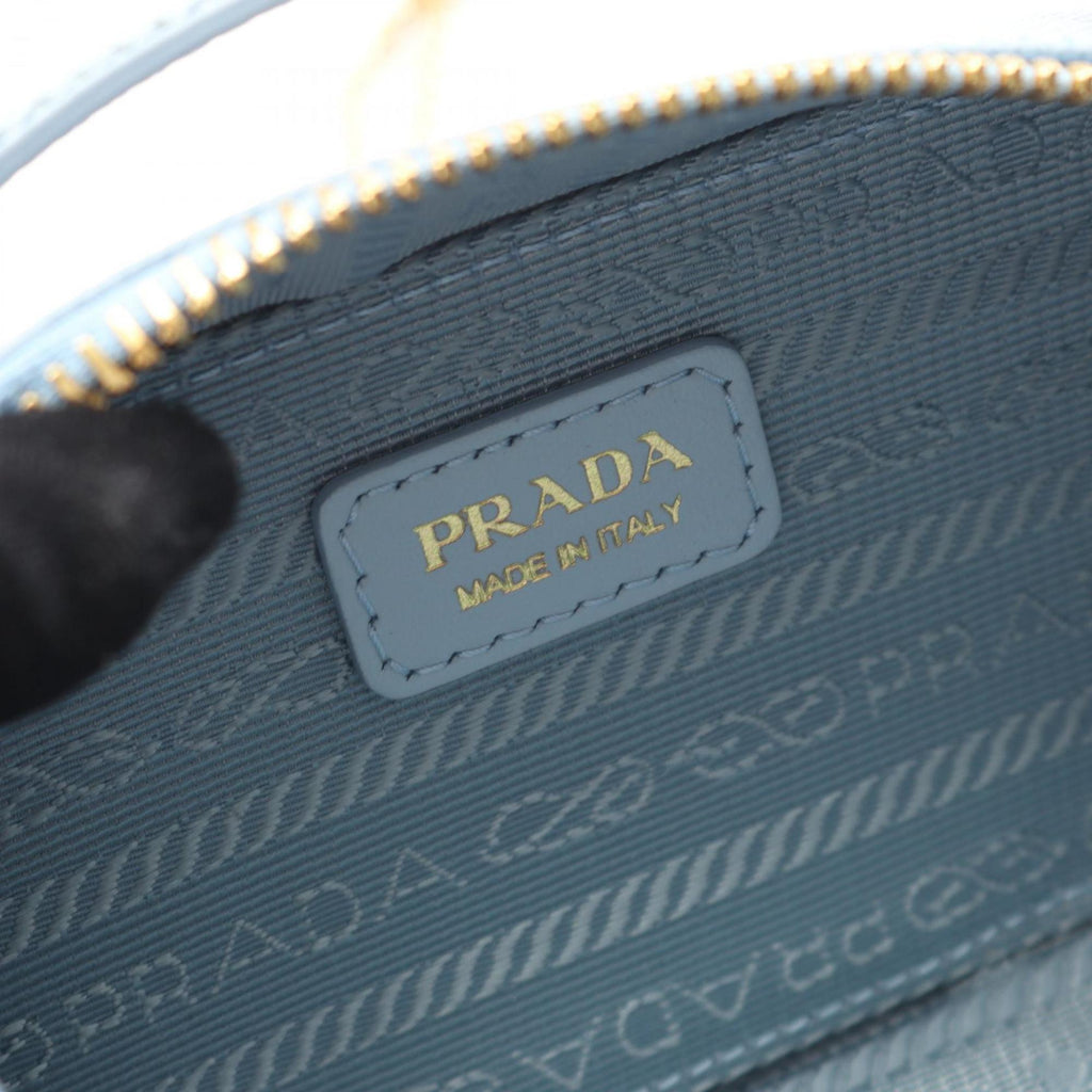 Prada Blue Light Blue Leather Pouch Shoulder Bag