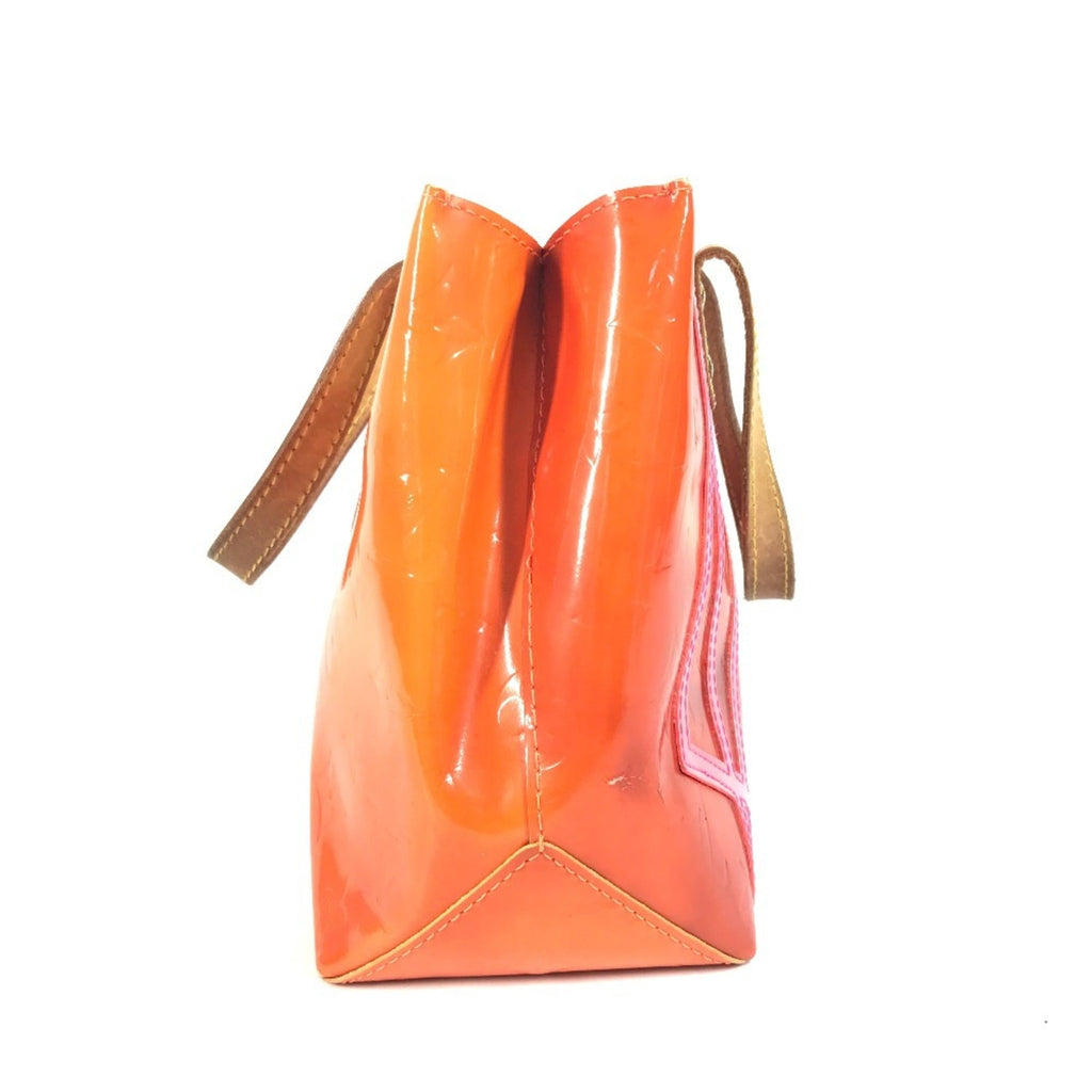 Louis Vuitton Orange Monogram Vernis Handbag Tote Bag