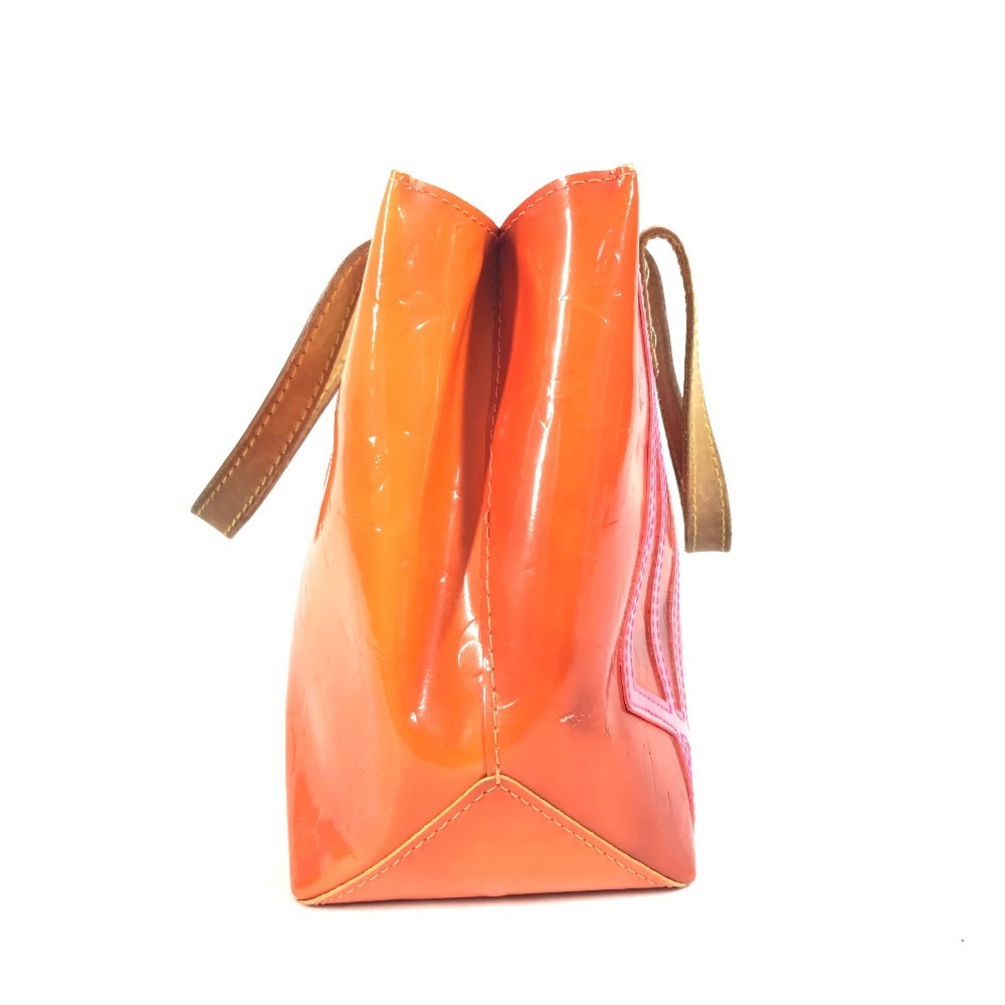 Louis Vuitton Orange Monogram Vernis Handbag Tote Bag