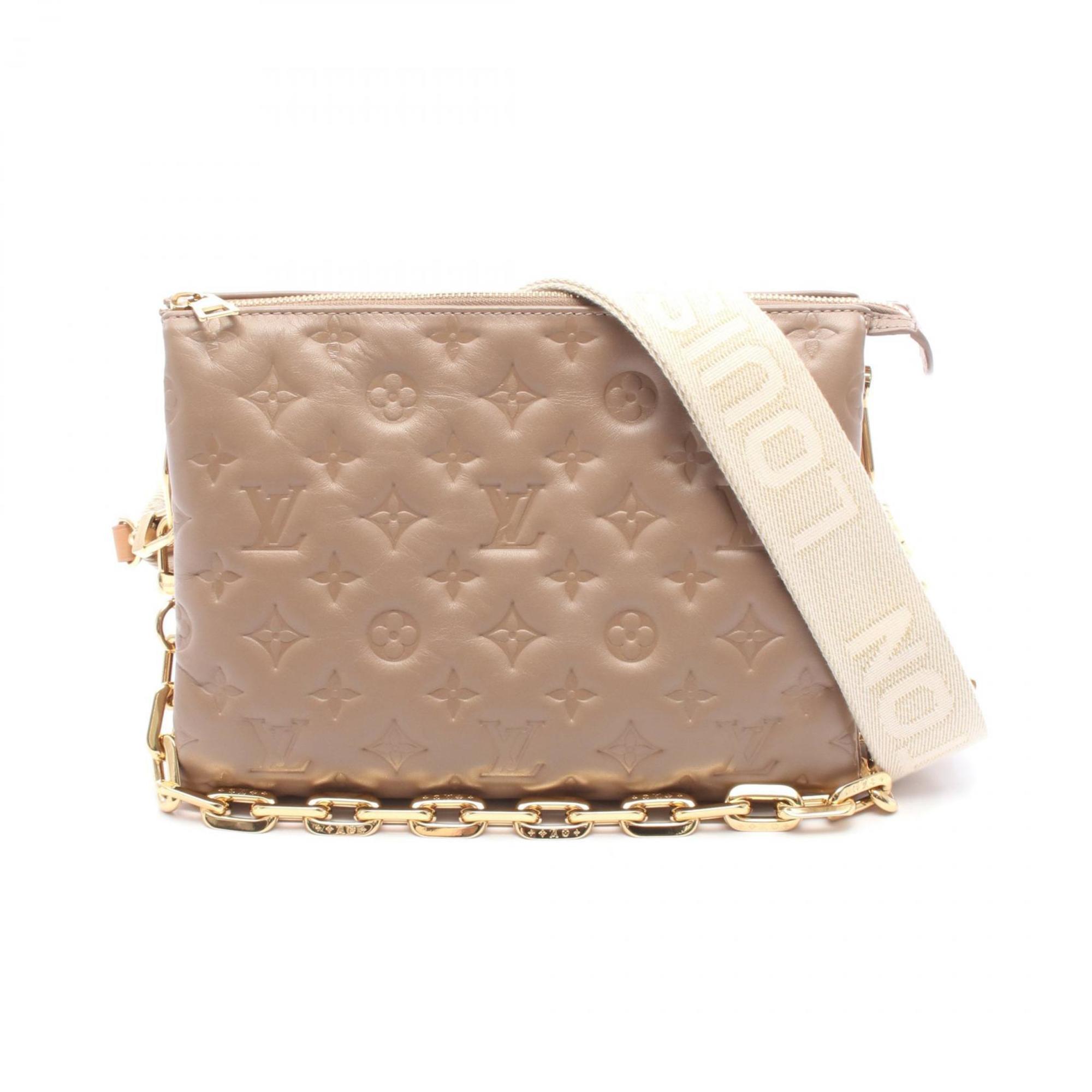 Louis Vuitton Beige Taupe Leather Shoulder Bag