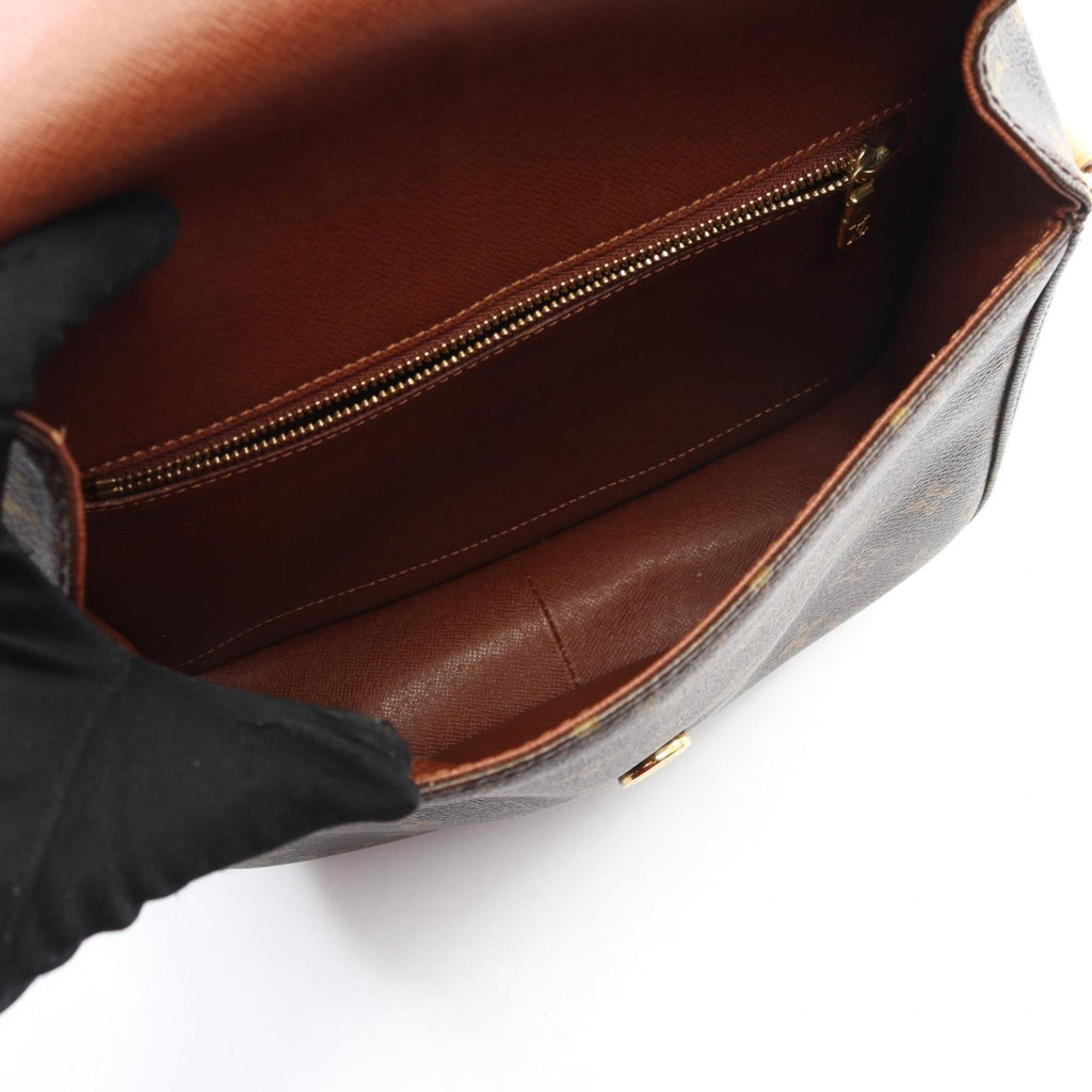 Louis Vuitton Brown Coated Canvas Leather Shoulder Bag
