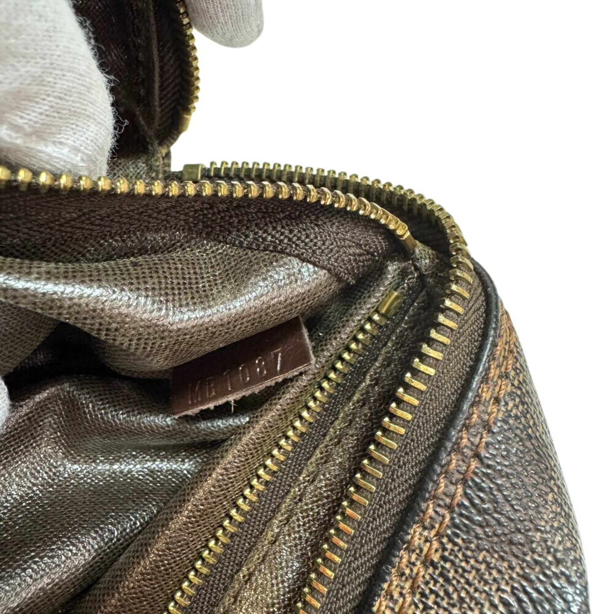 Louis Vuitton Damier Brown Leather Clutch Bag