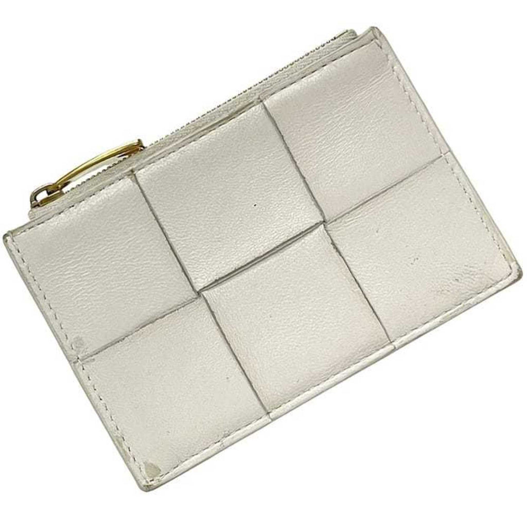 Bottega Veneta White Leather Coin Purse/Coin Case
