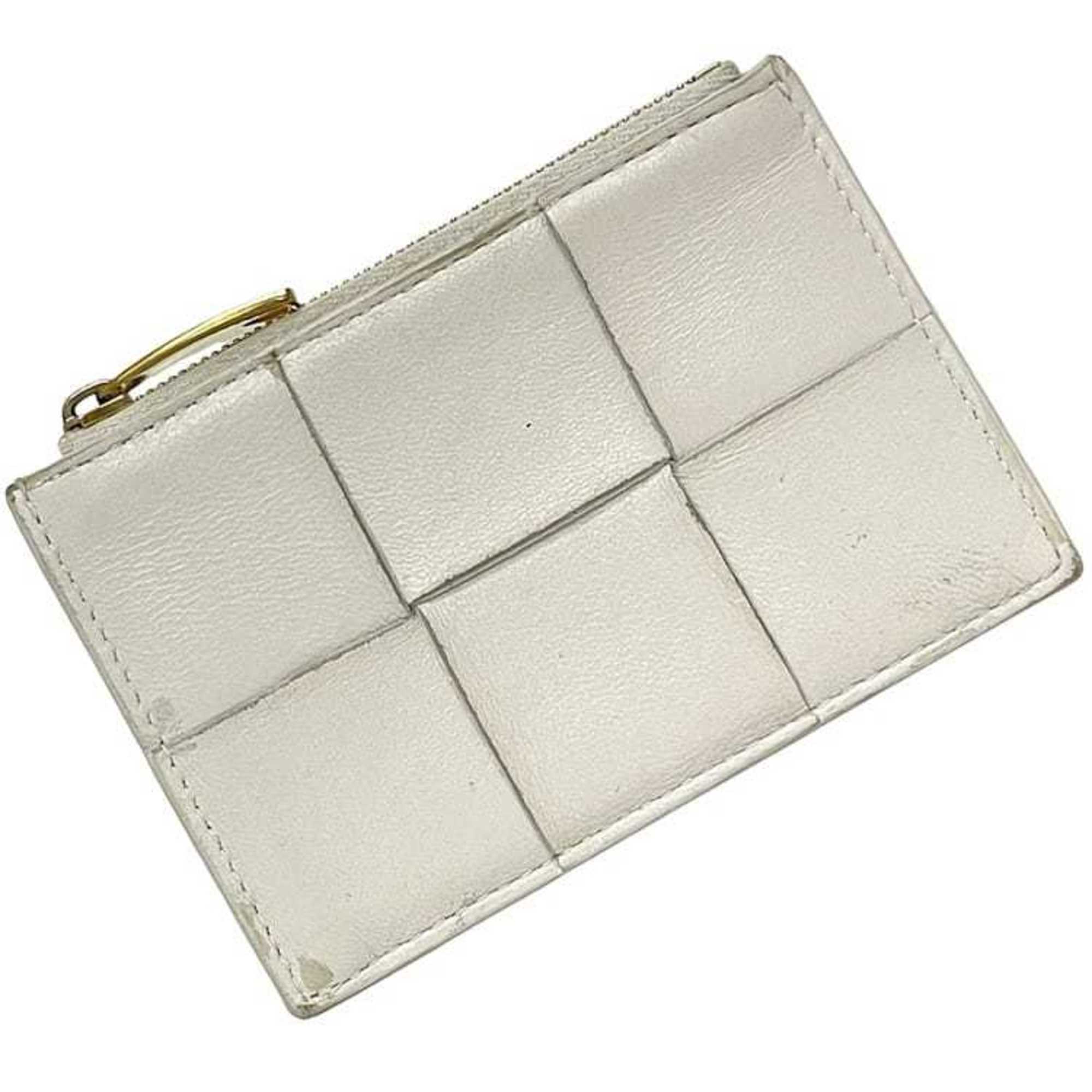 Bottega Veneta White Leather Coin Purse/Coin Case