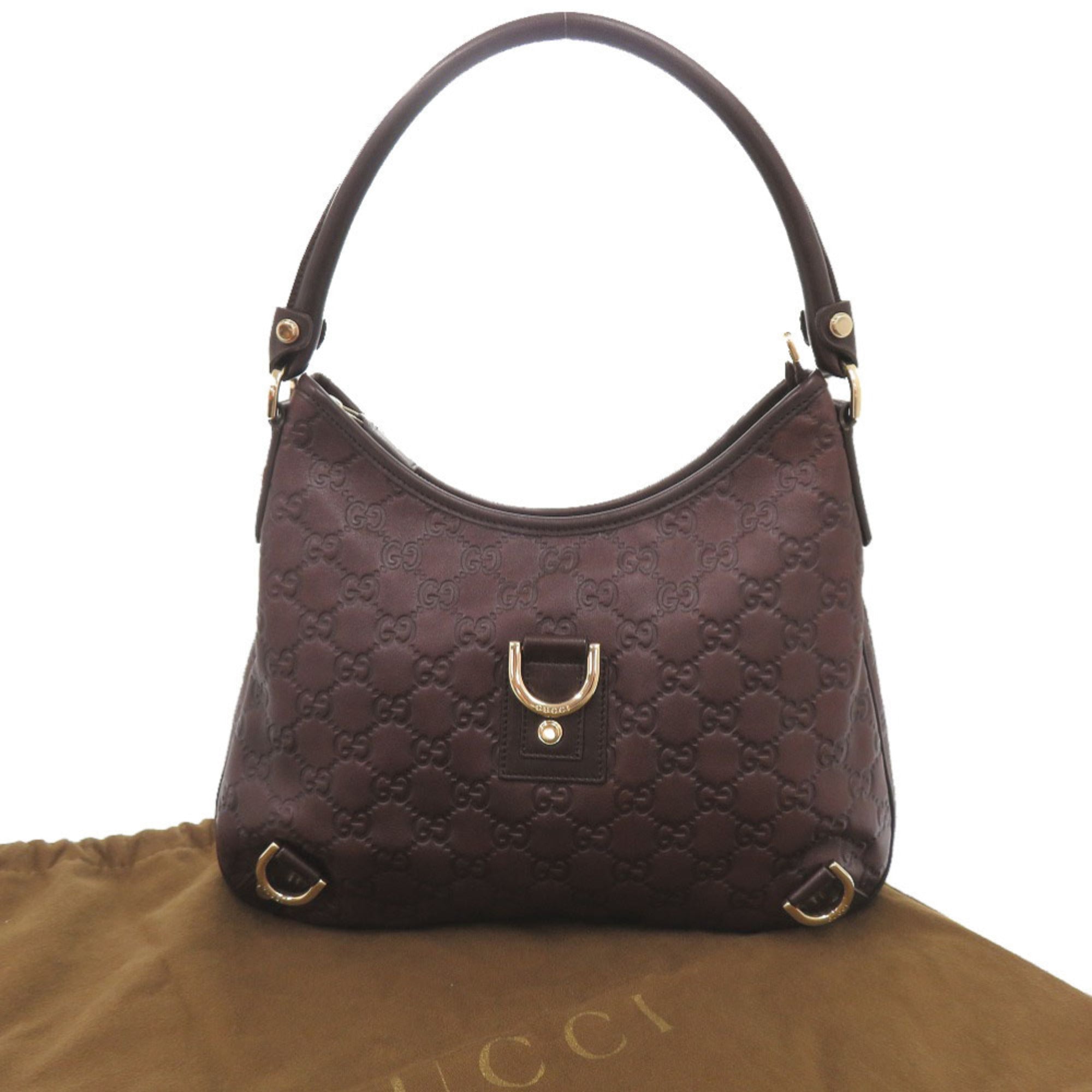 Gucci Brown Leather Shoulder Bag (Pre-Owned)