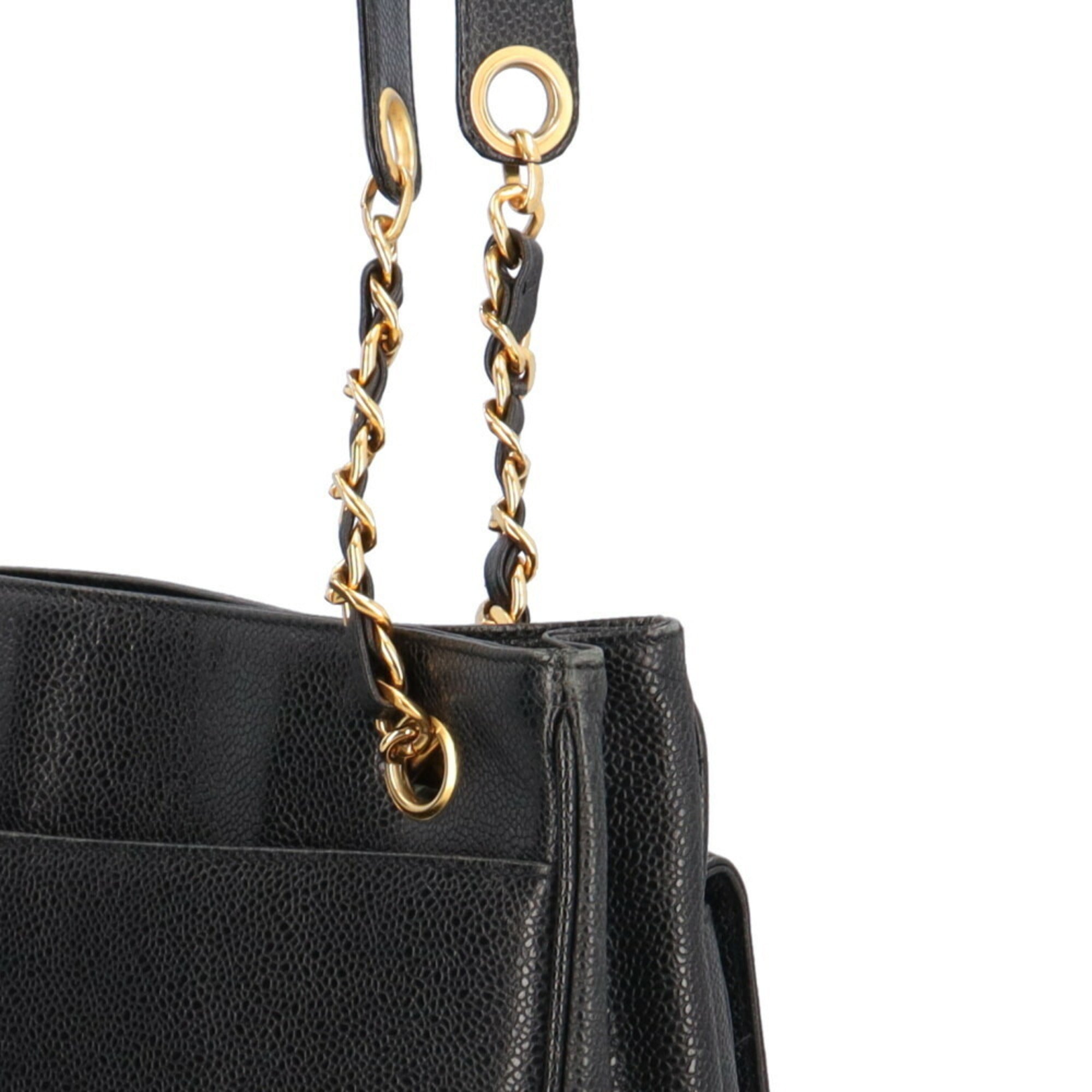 Chanel Black Grained Calfskin Tote Bag