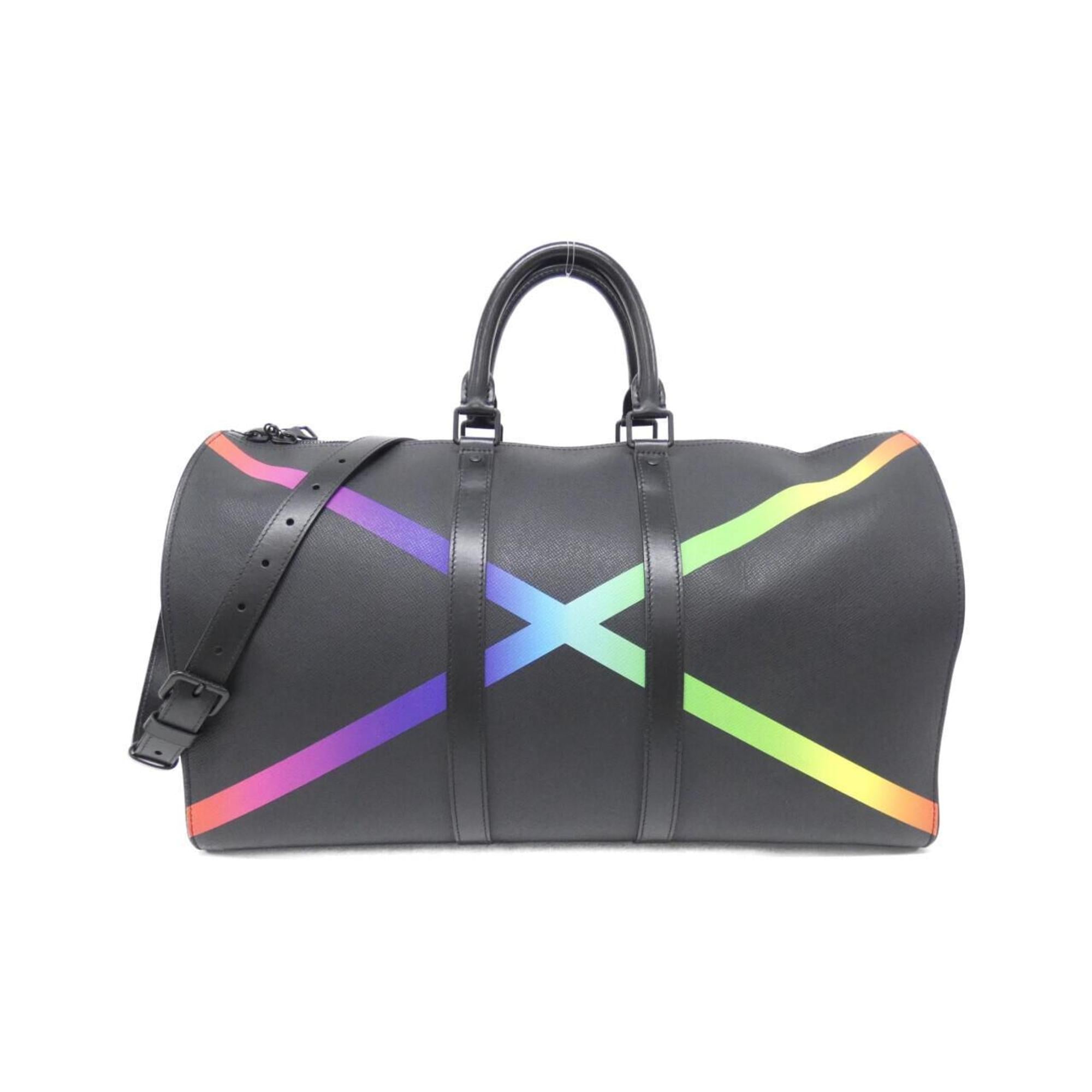 Louis Vuitton Black Leather Boston Bag