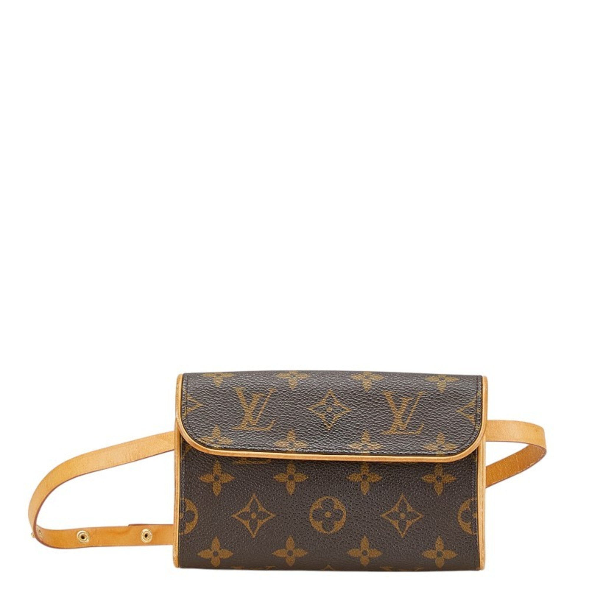 Louis Vuitton Brown Pvc Leather Pochette Sling Bag