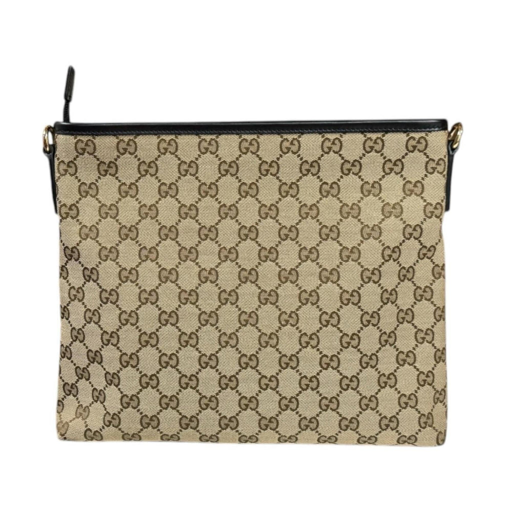 Gucci Beige Brown Gg Canvas Shoulder Bag (Pre-Owned)