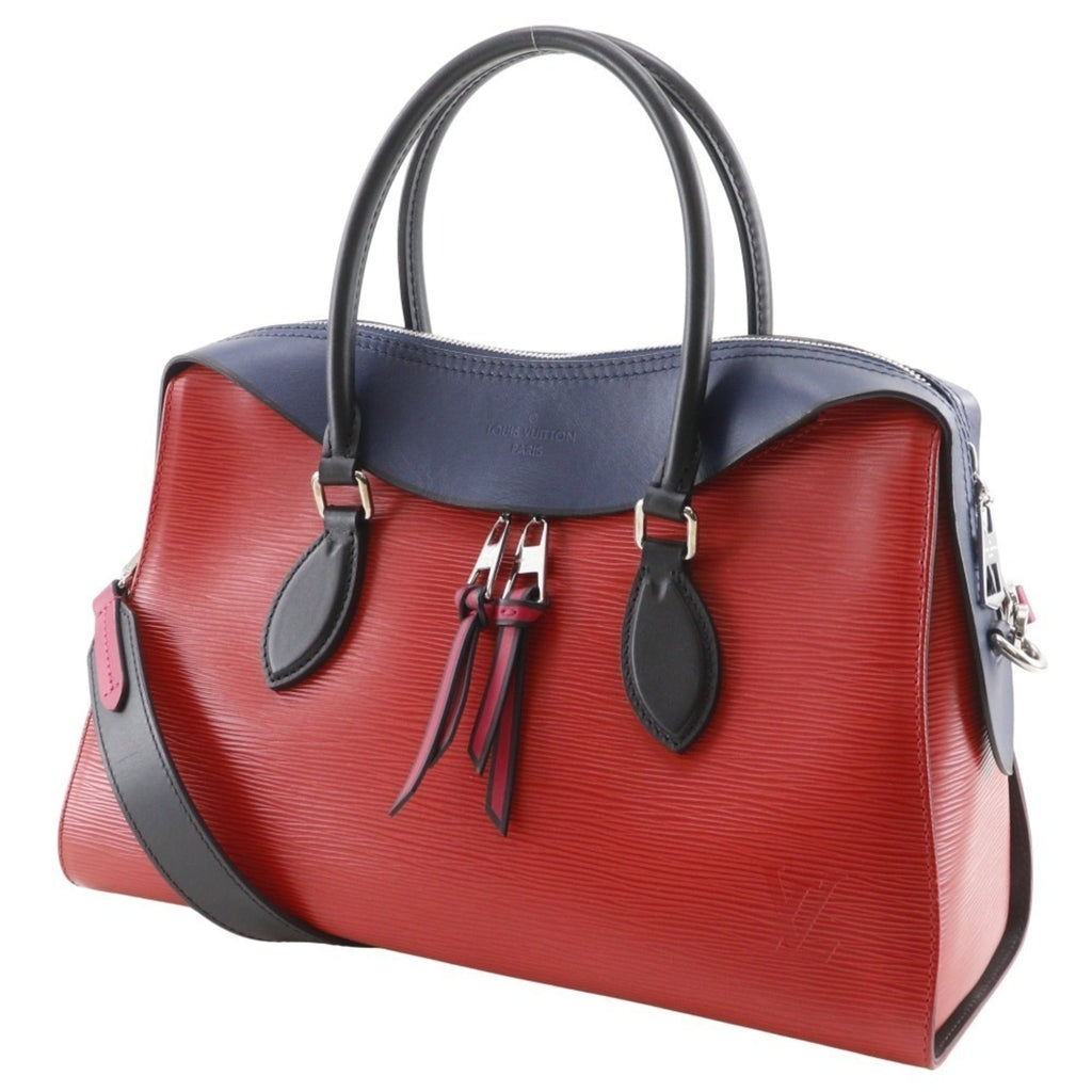 Louis Vuitton Navy Red Color Epi Leather Handbag Tote Bag