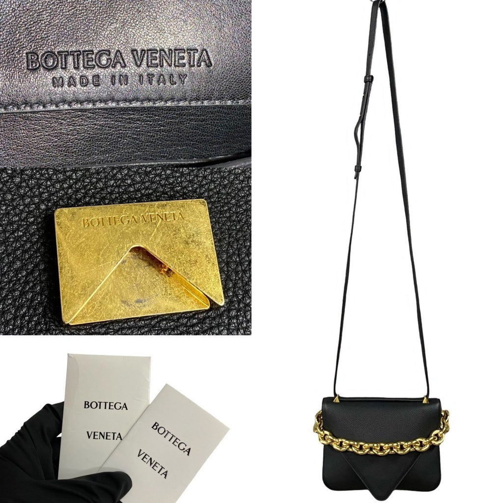 Bottega Veneta Black Leather Handbag Shoulder Bag