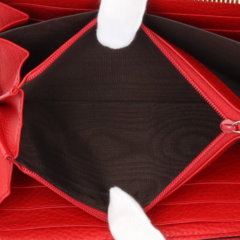 Gucci Soho Red Color Leather Long Wallet (Bi-Fold) (Pre-Owned)