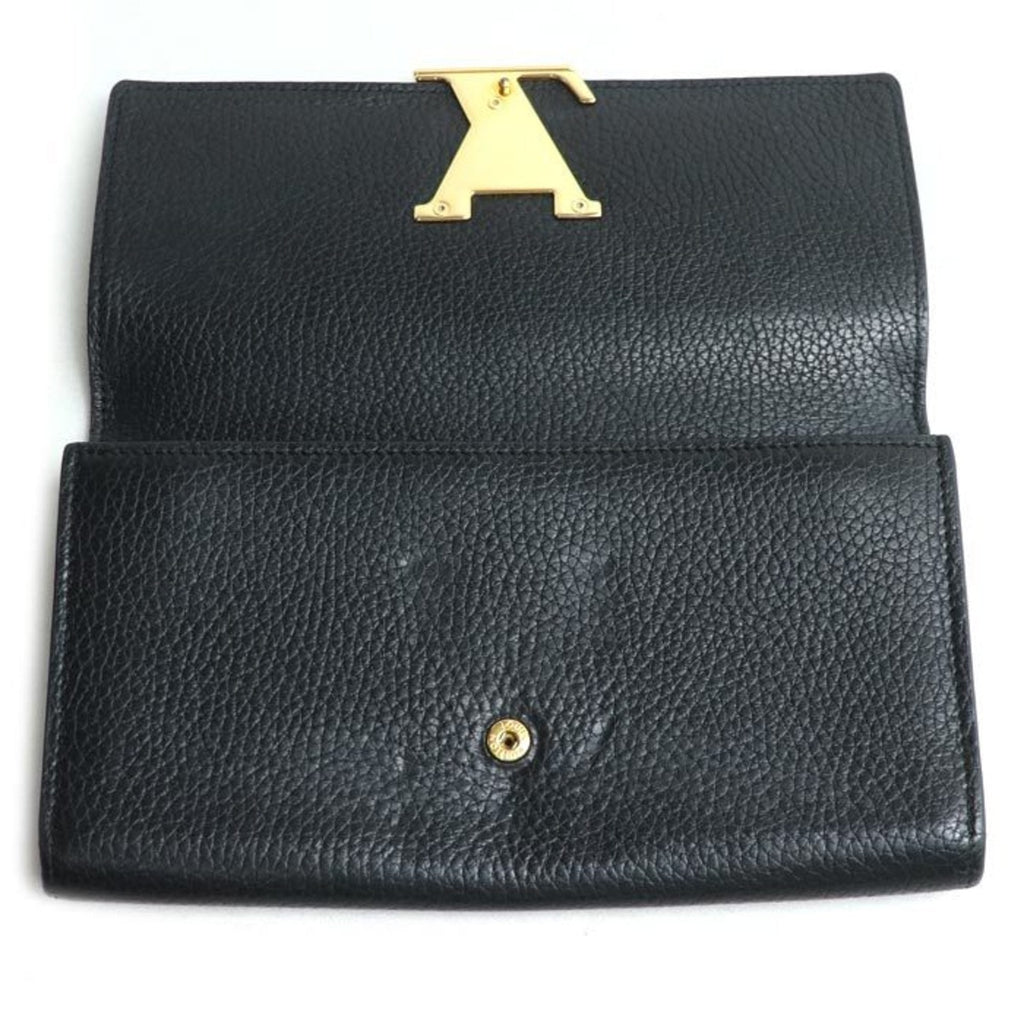Louis Vuitton Black Leather Long Wallet