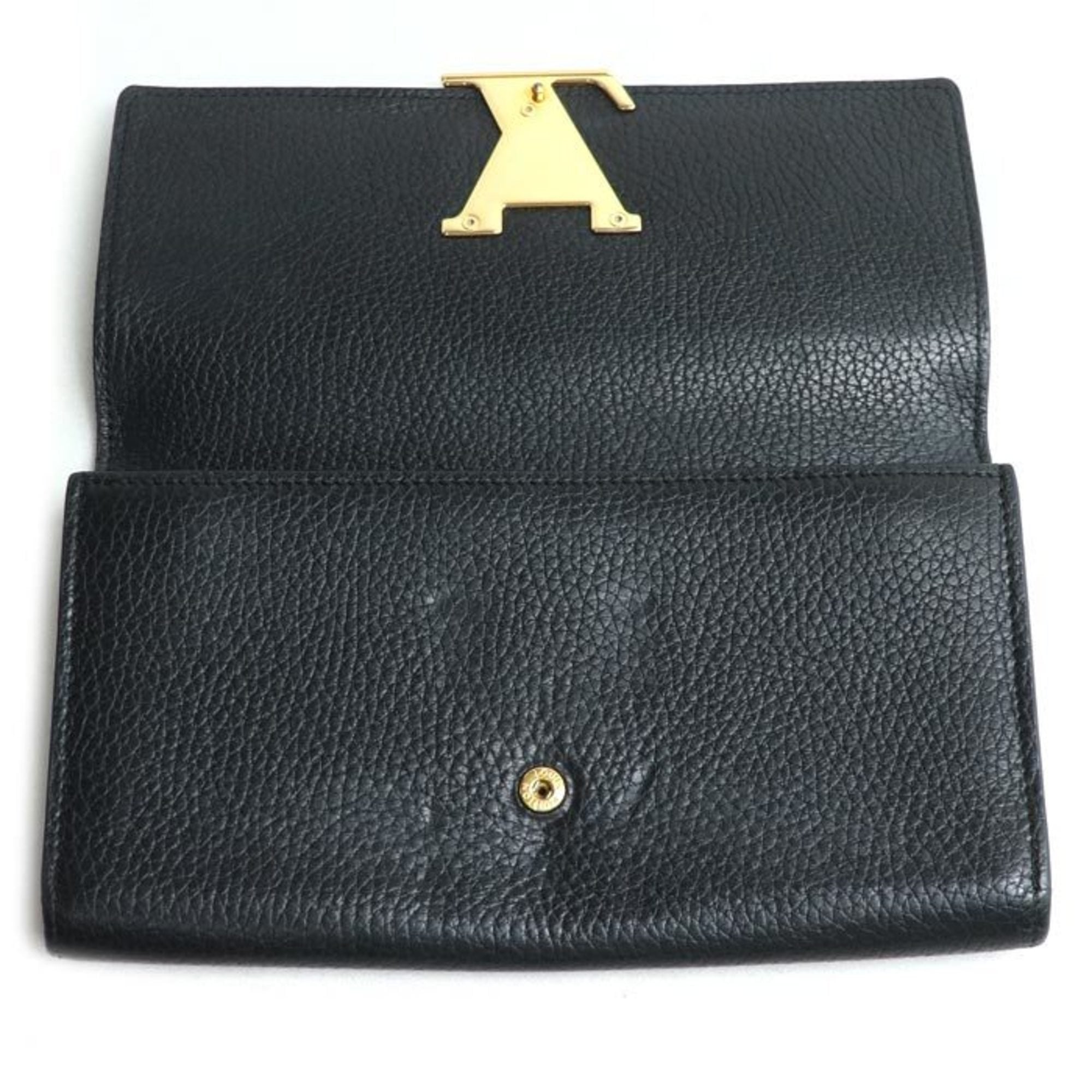 Louis Vuitton Black Leather Long Wallet