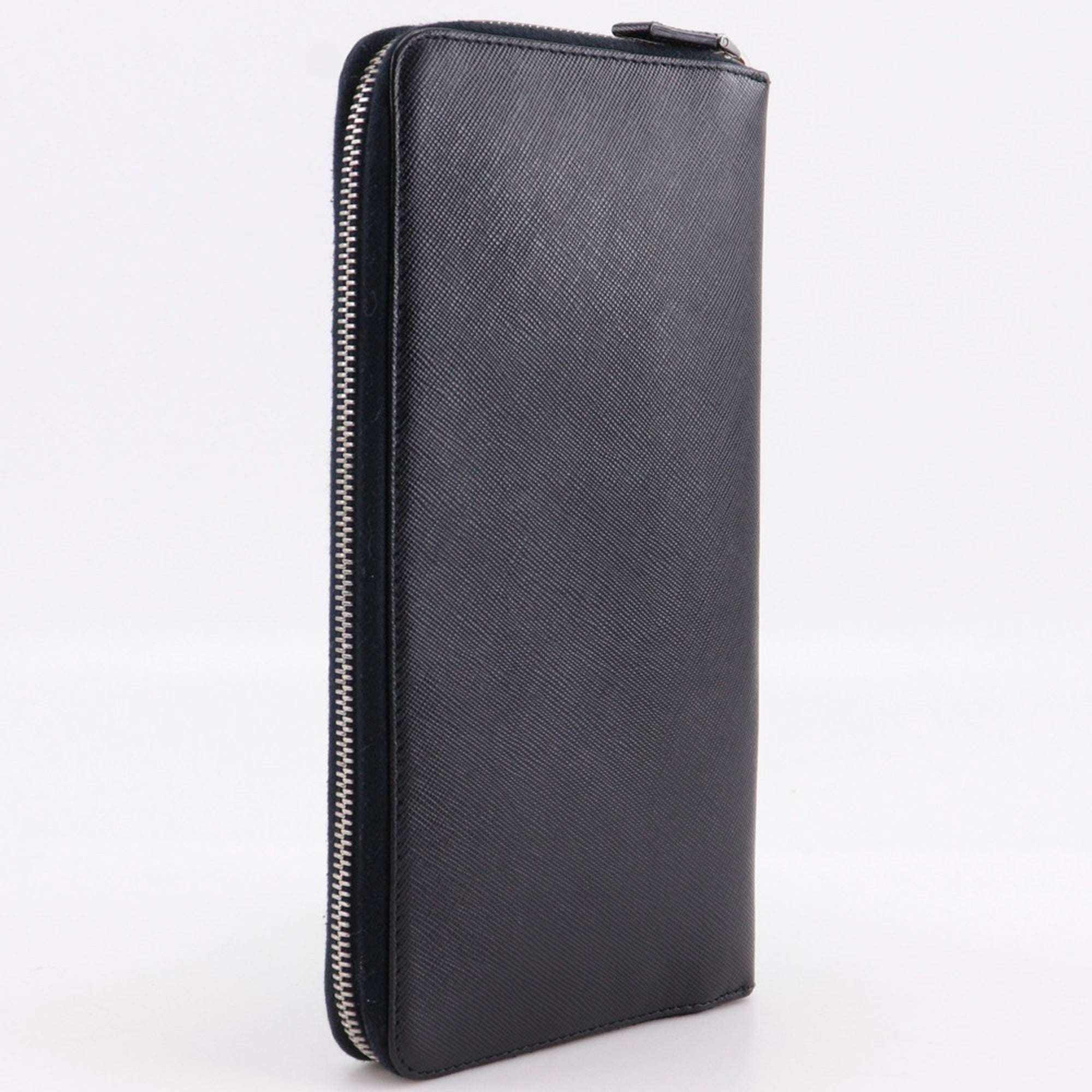 Prada Saffiano Black Saffiano Long Wallet (Bi-Fold)