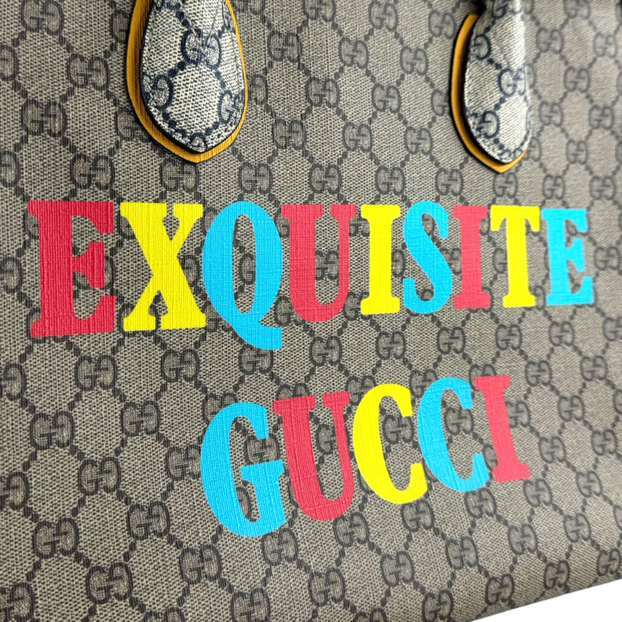 Gucci Brown Navy Gg Supreme Handbag Shoulder Bag (Pre-Owned)