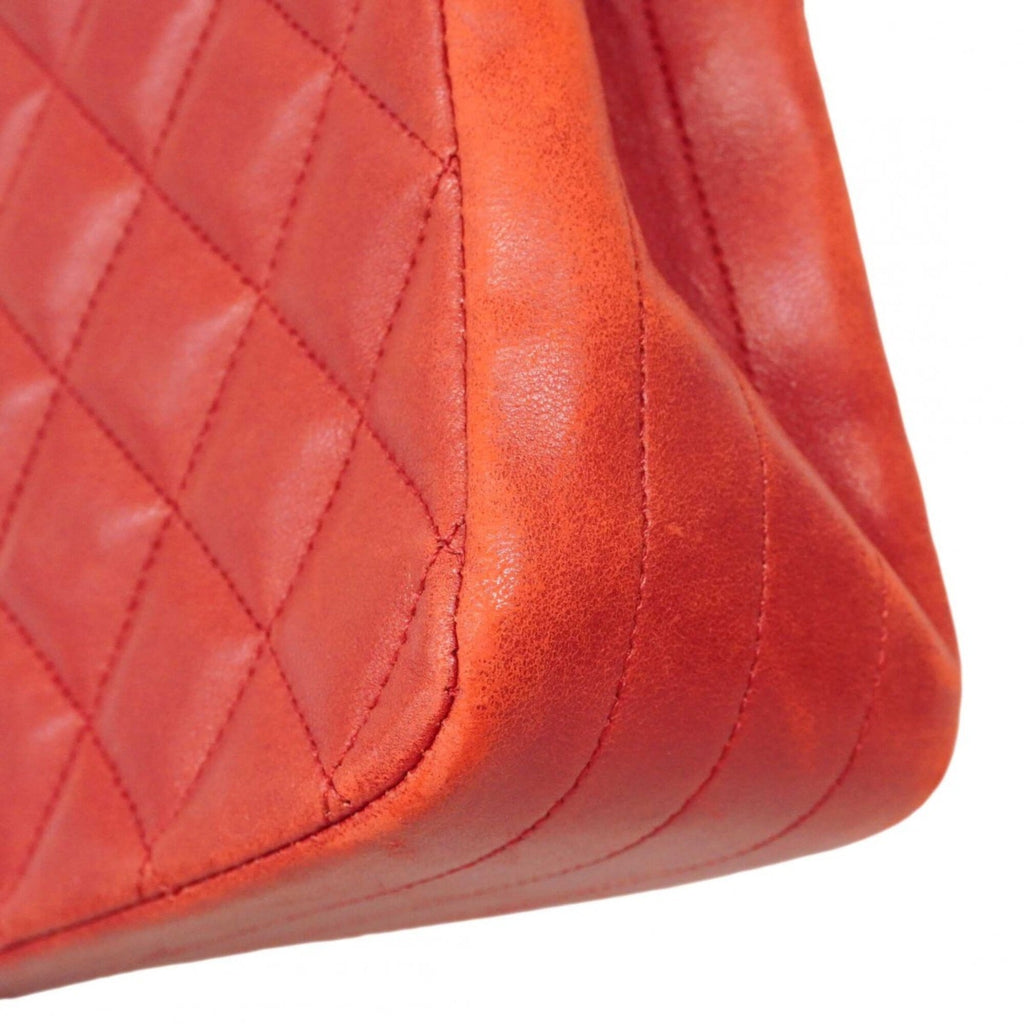 Chanel Red Color Leather Shoulder Bag