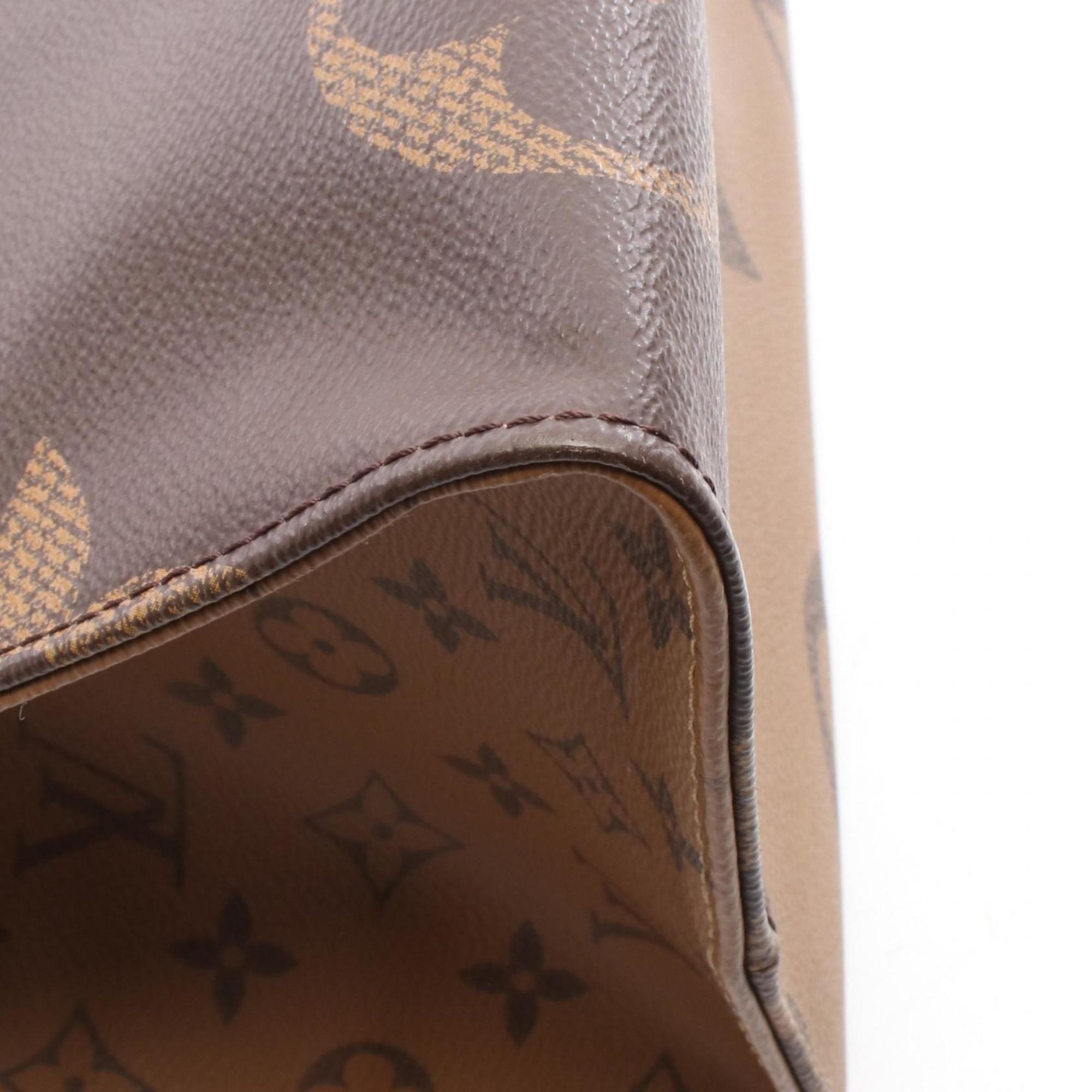 Louis Vuitton Beige Brown Coated Canvas Tote Bag