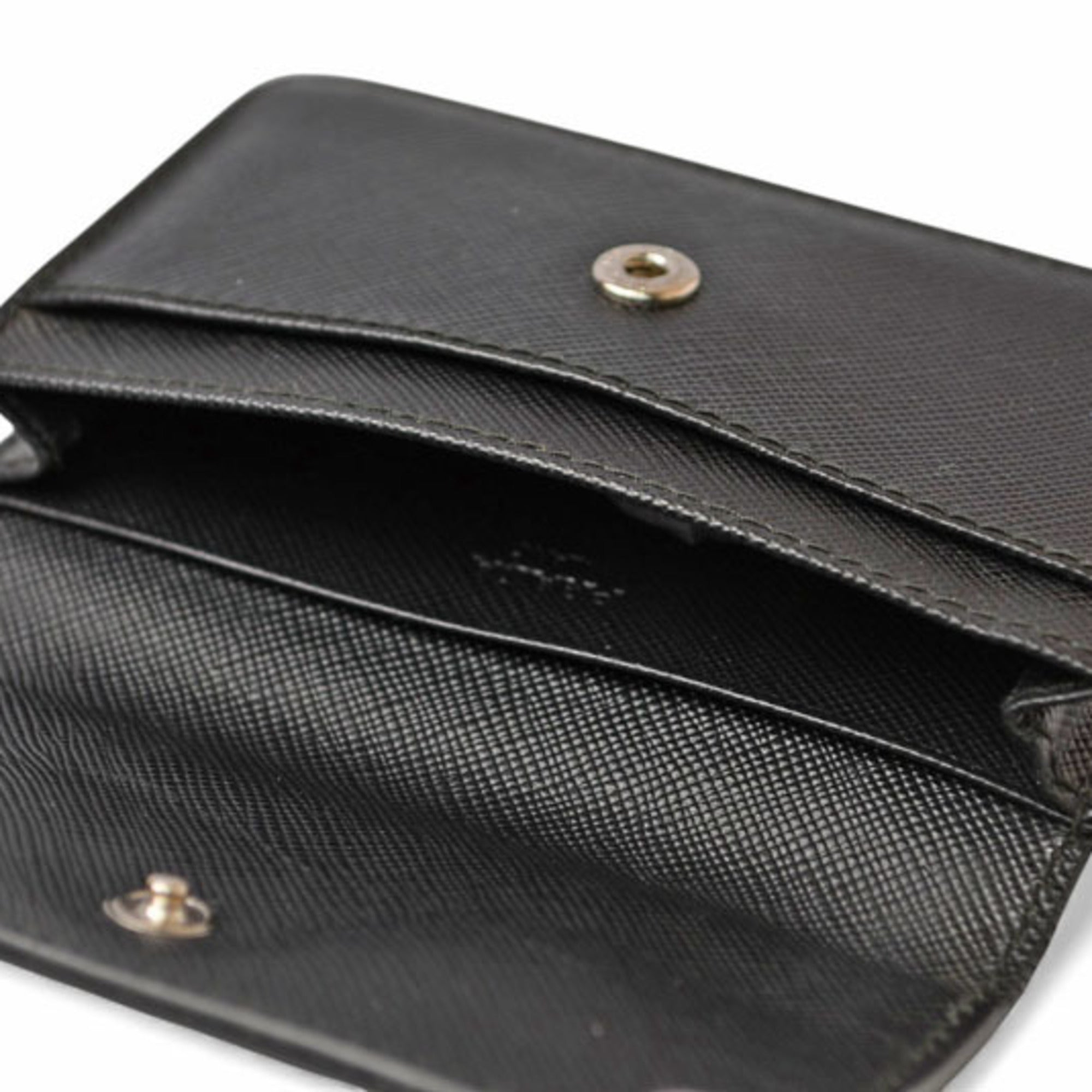 Prada Black Leather Coin Purse/Coin Case