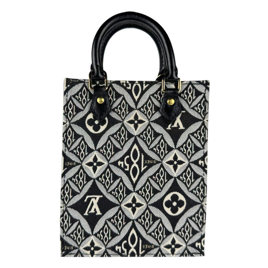 Louis Vuitton Black Canvas Leather Handbag Shoulder Bag