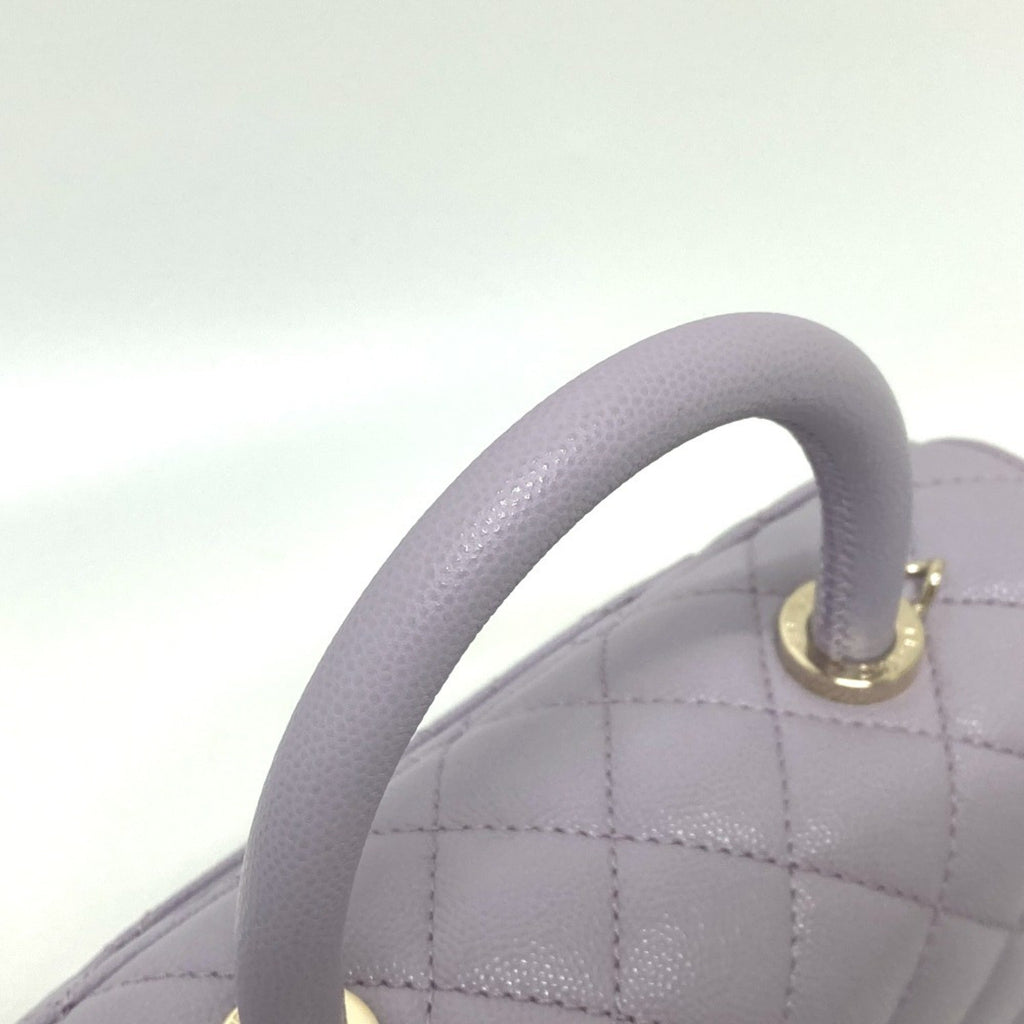 Chanel Purple Grained Calfskin Handbag Shoulder Bag
