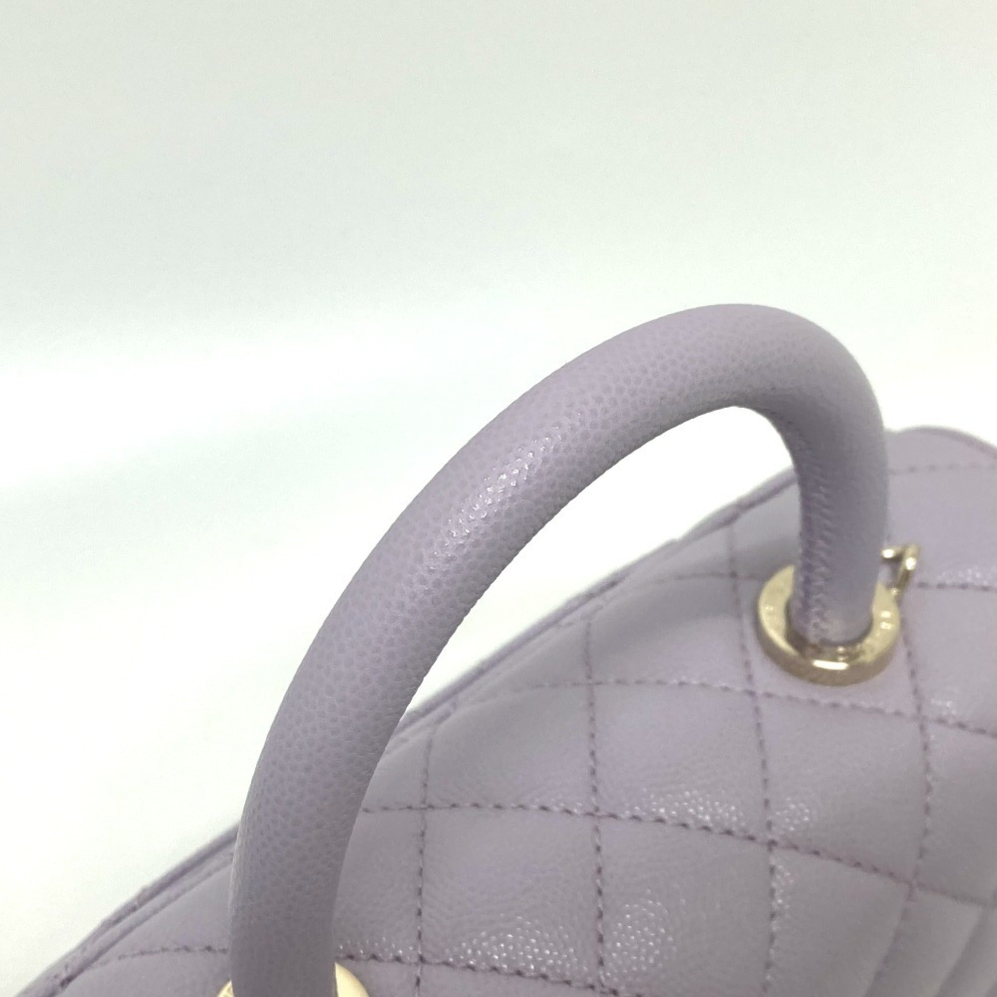 Chanel Purple Grained Calfskin Handbag Shoulder Bag